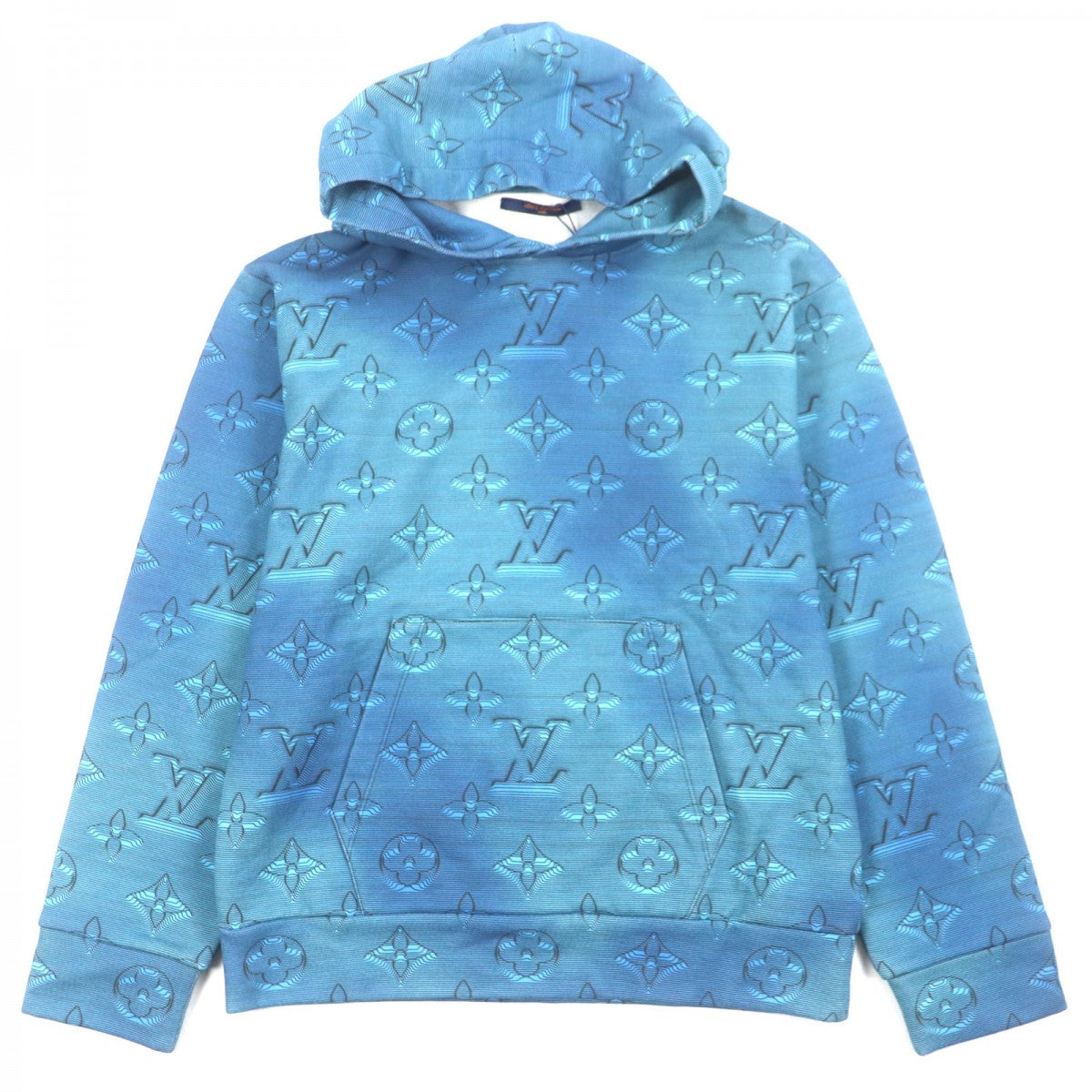Louis Vuitton Hoodie 3D M Monogram Cotton Blue Apparel