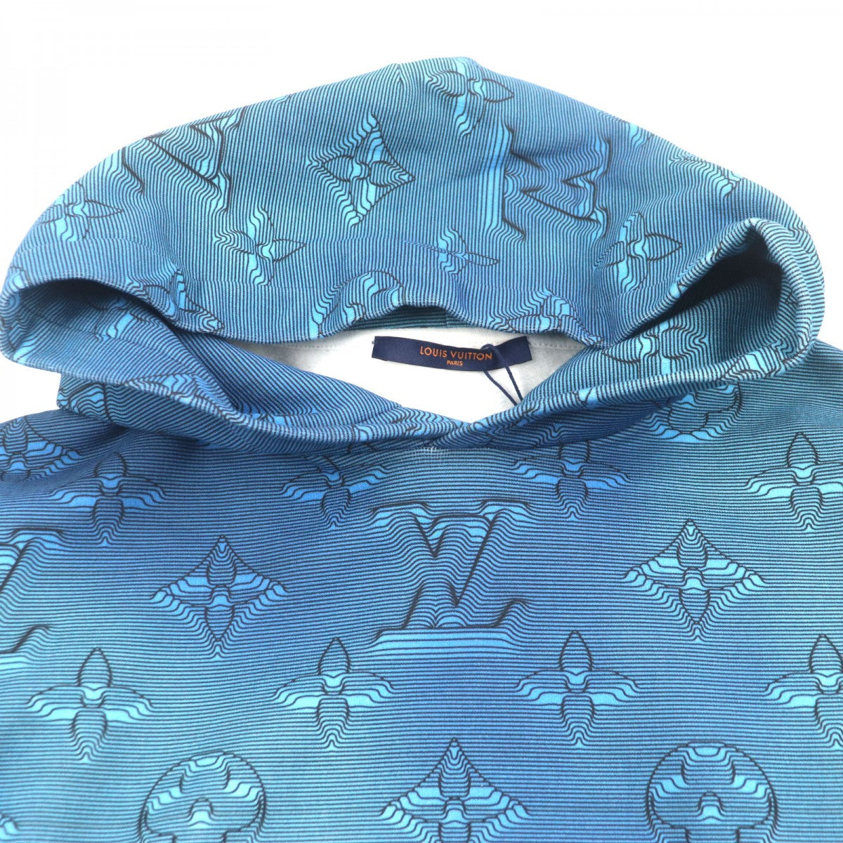 Louis Vuitton Hoodie 3D M Monogram Cotton Blue Apparel