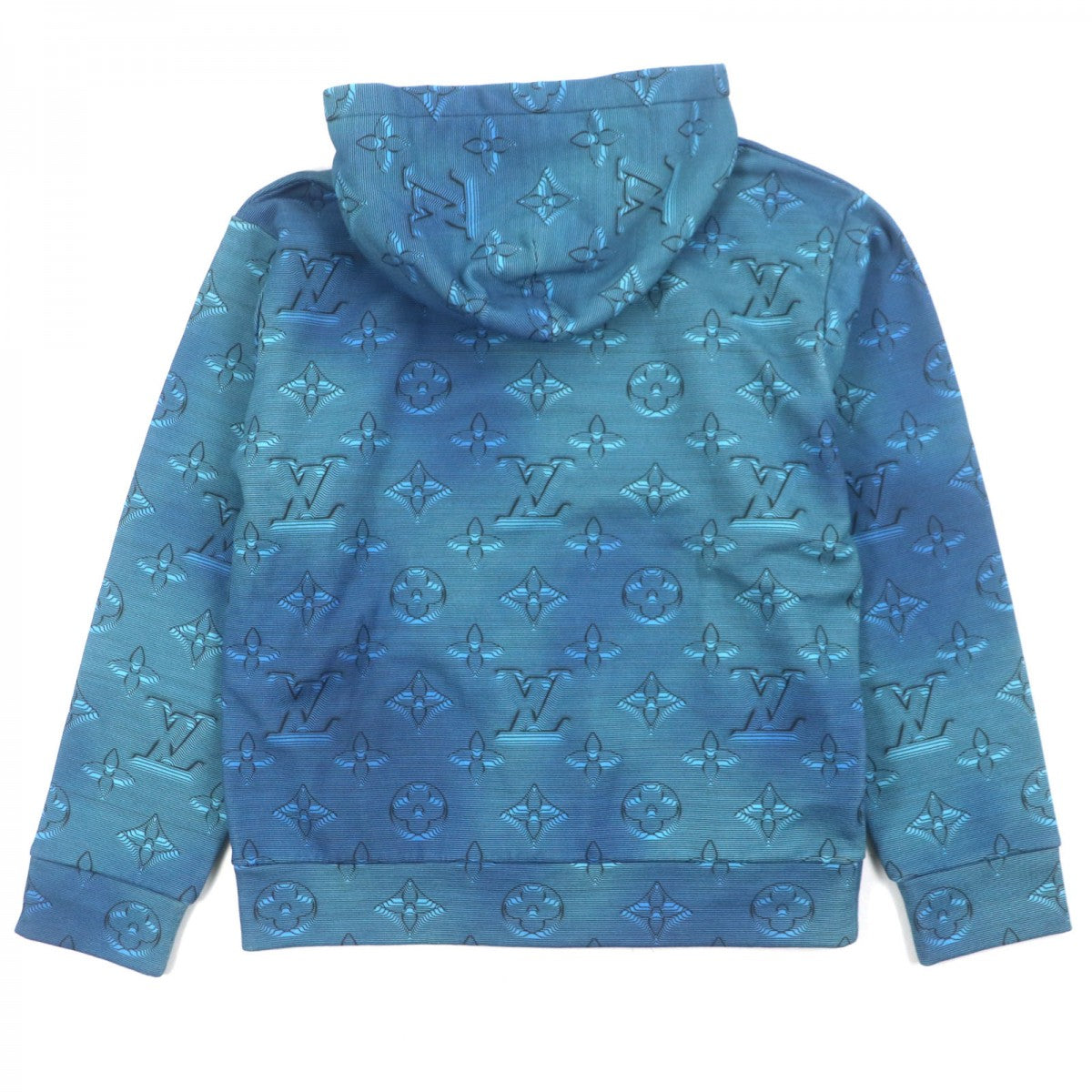 Louis Vuitton Hoodie 3D M Monogram Cotton Blue Apparel
