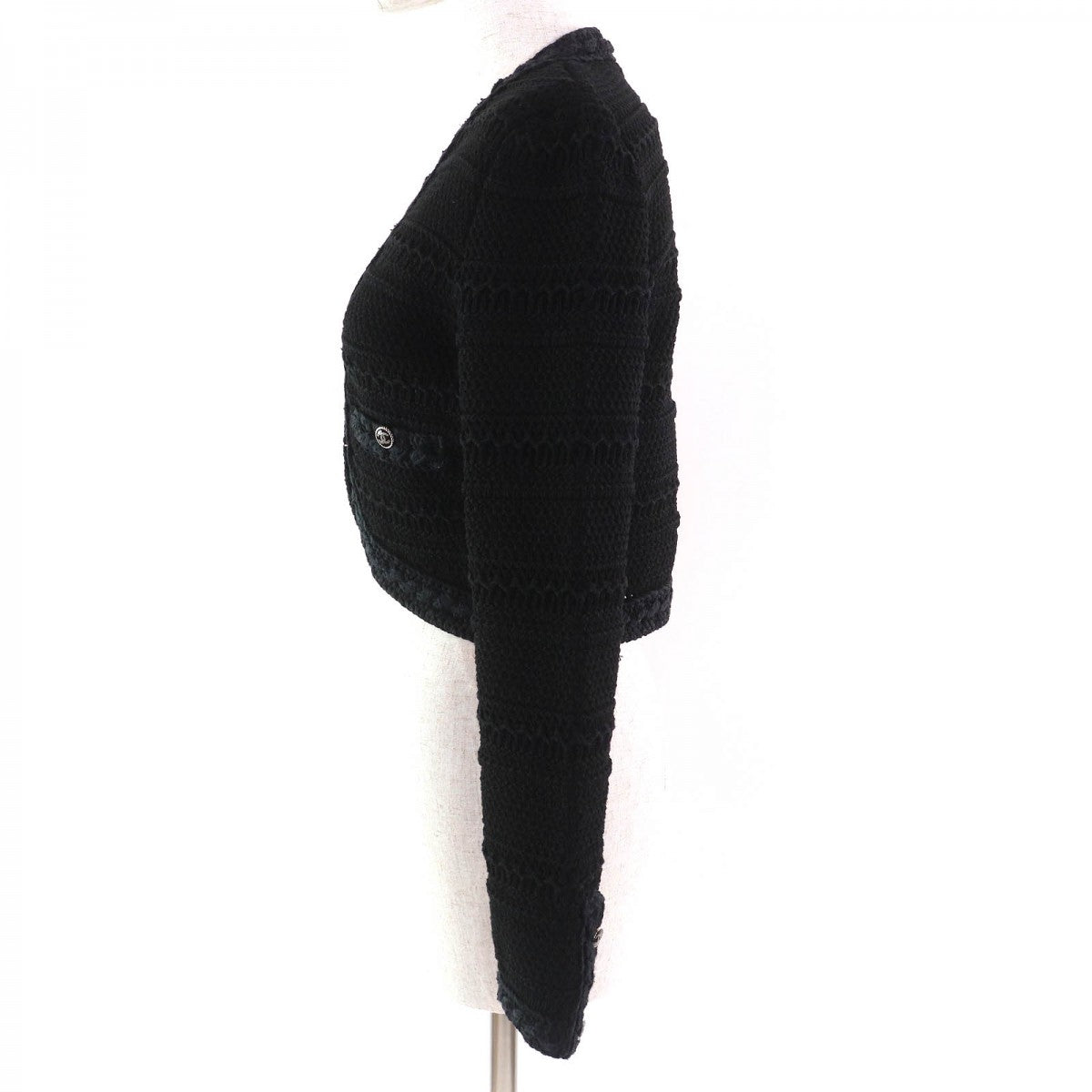 Chanel cardigan 21P cotton 36 Black Handbag