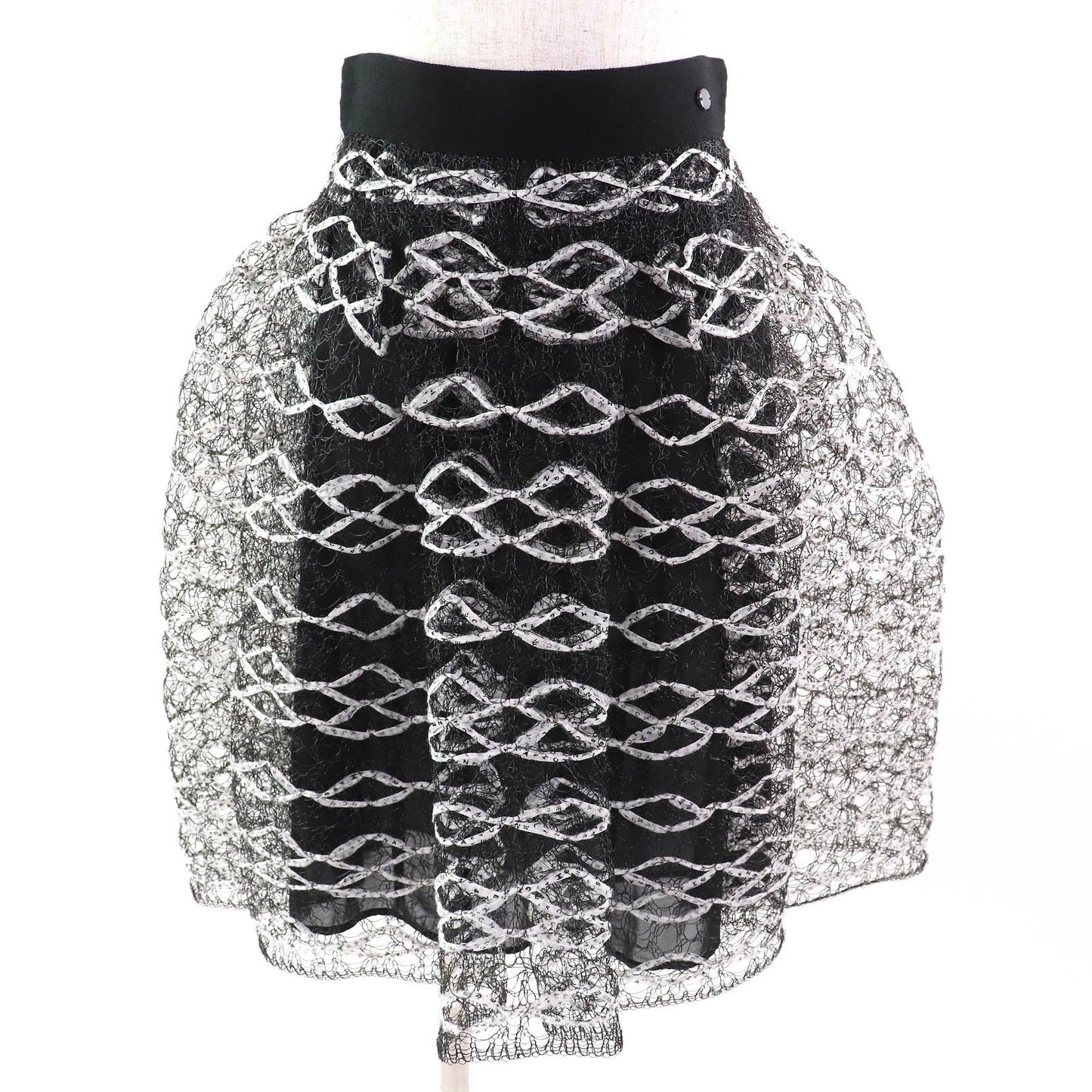 Chanel COCO Mark Logo Ribbon Mesh Skirt