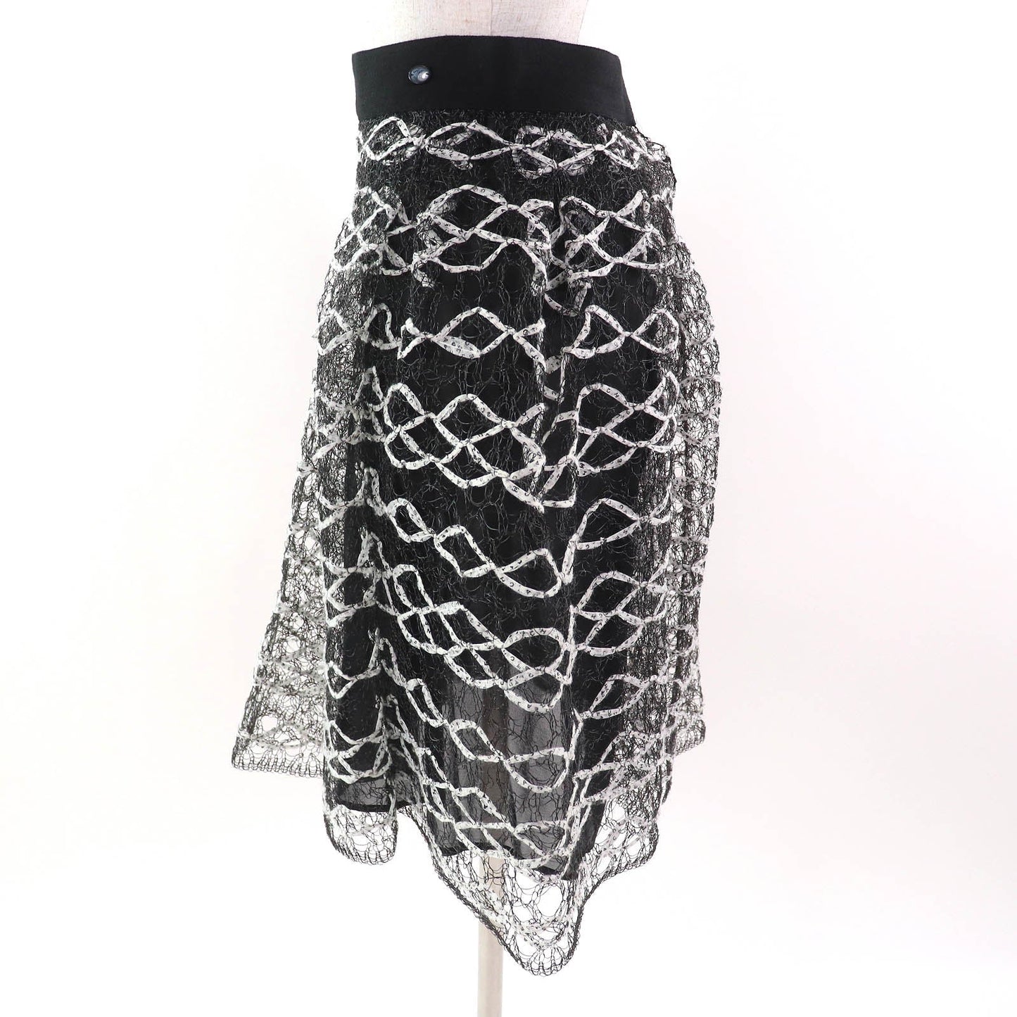 Chanel COCO Mark Logo Ribbon Mesh Skirt