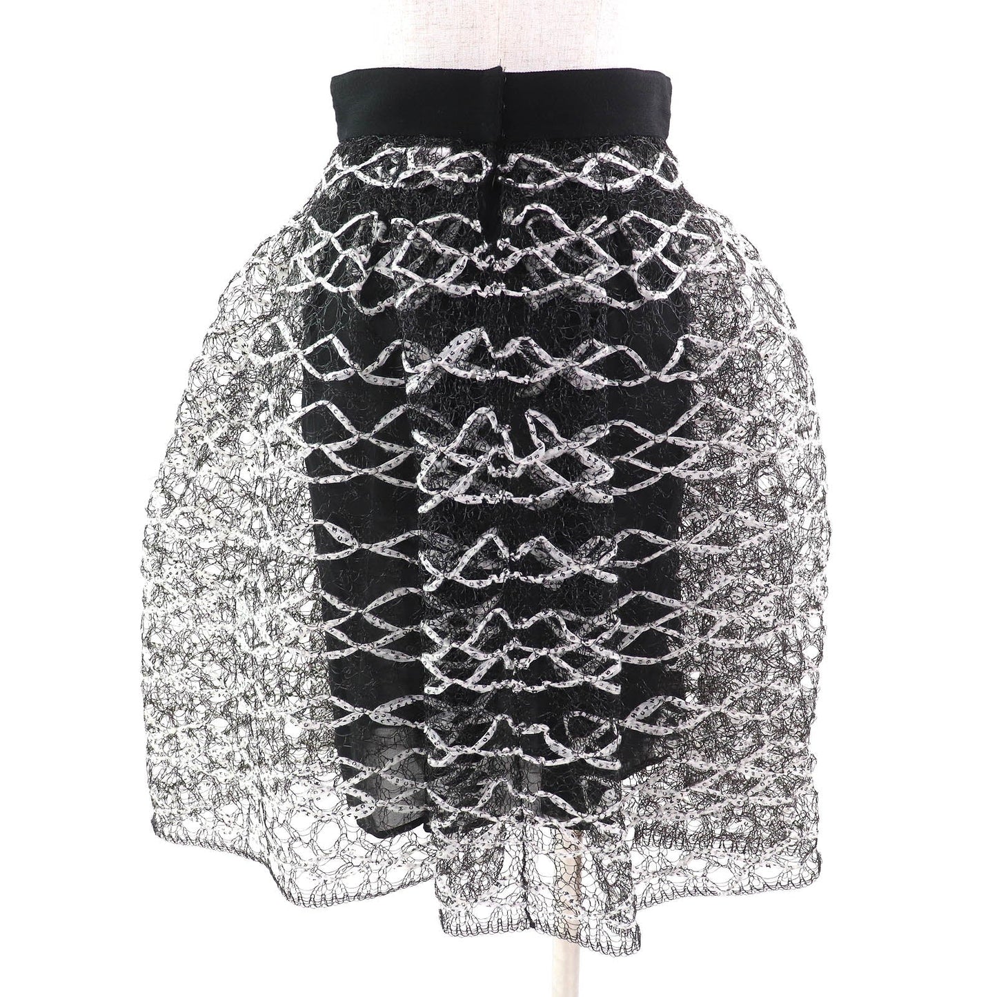 Chanel COCO Mark Logo Ribbon Mesh Skirt