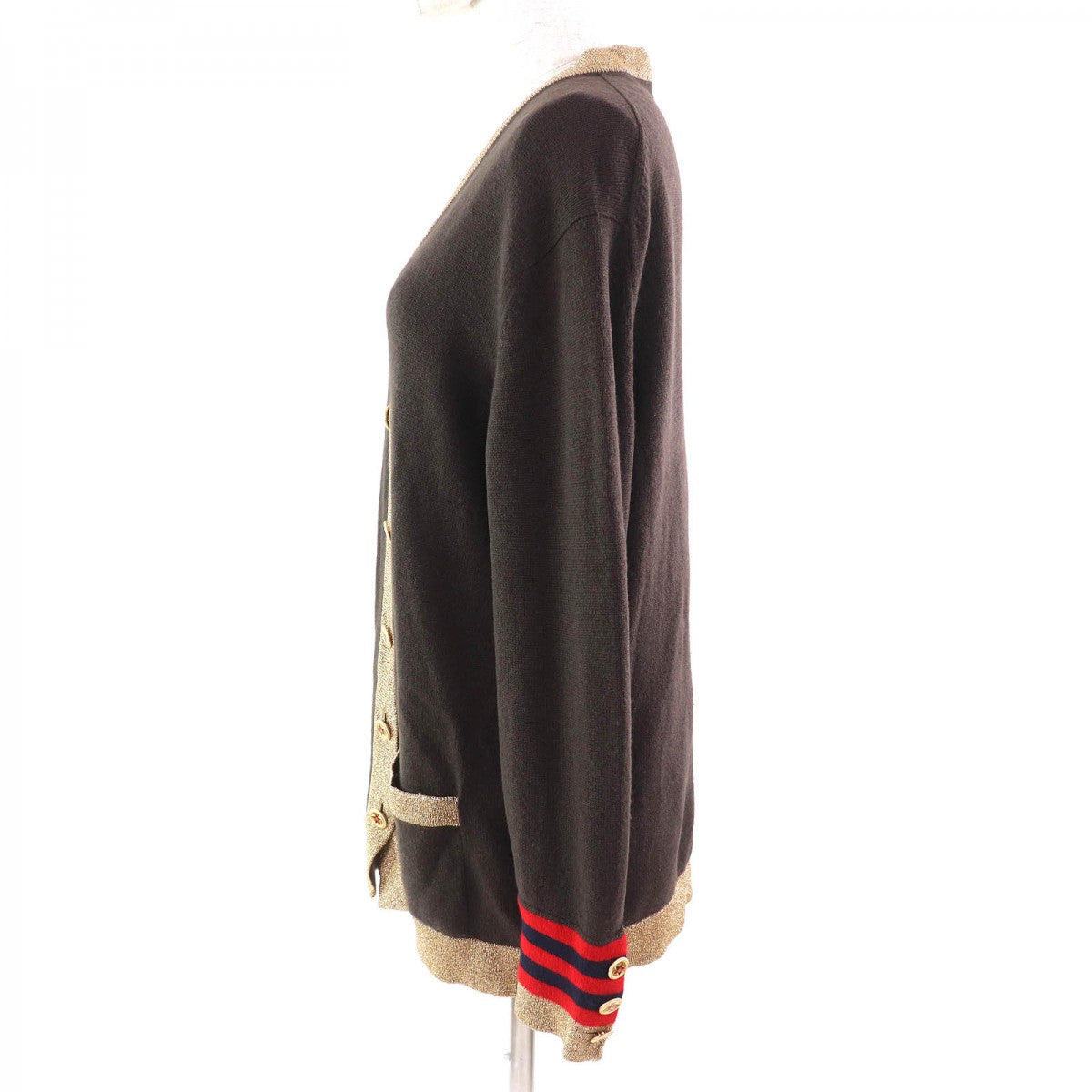 Chanel cardigan 09A cashmere Dark 40 Brown Gold Handbag
