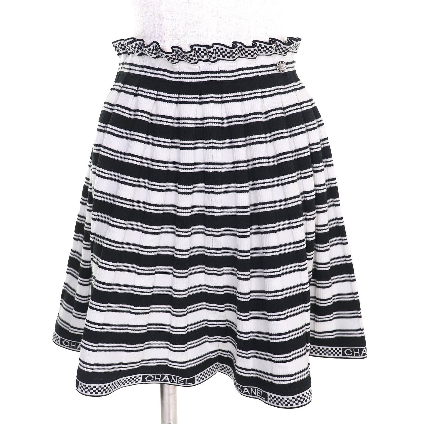 Chanel COCO Mark Parts Logo Multi-Border Mini Skirt