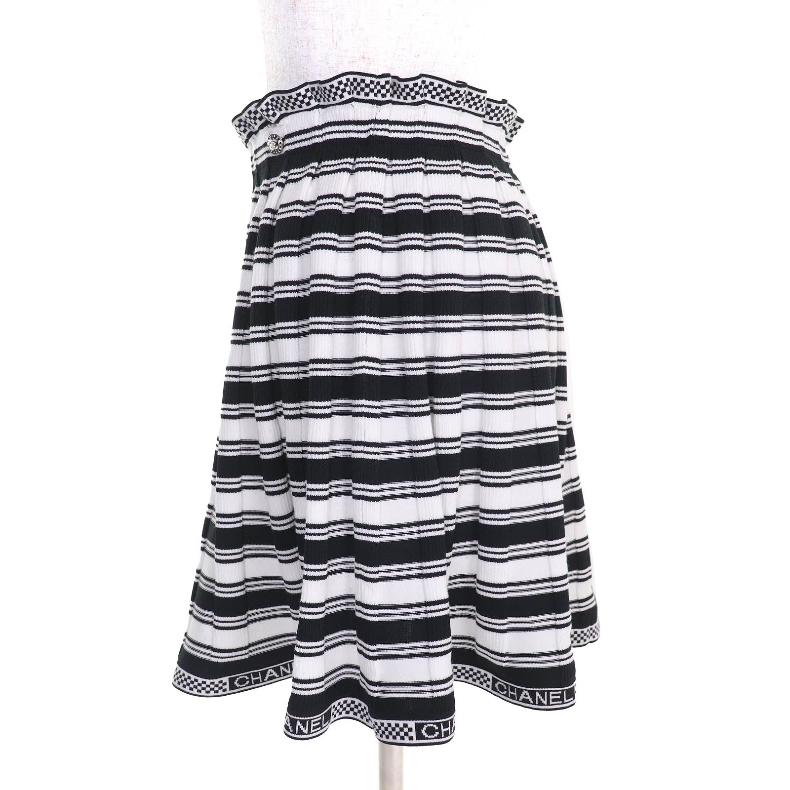 Chanel COCO Mark Parts Logo Multi-Border Mini Skirt
