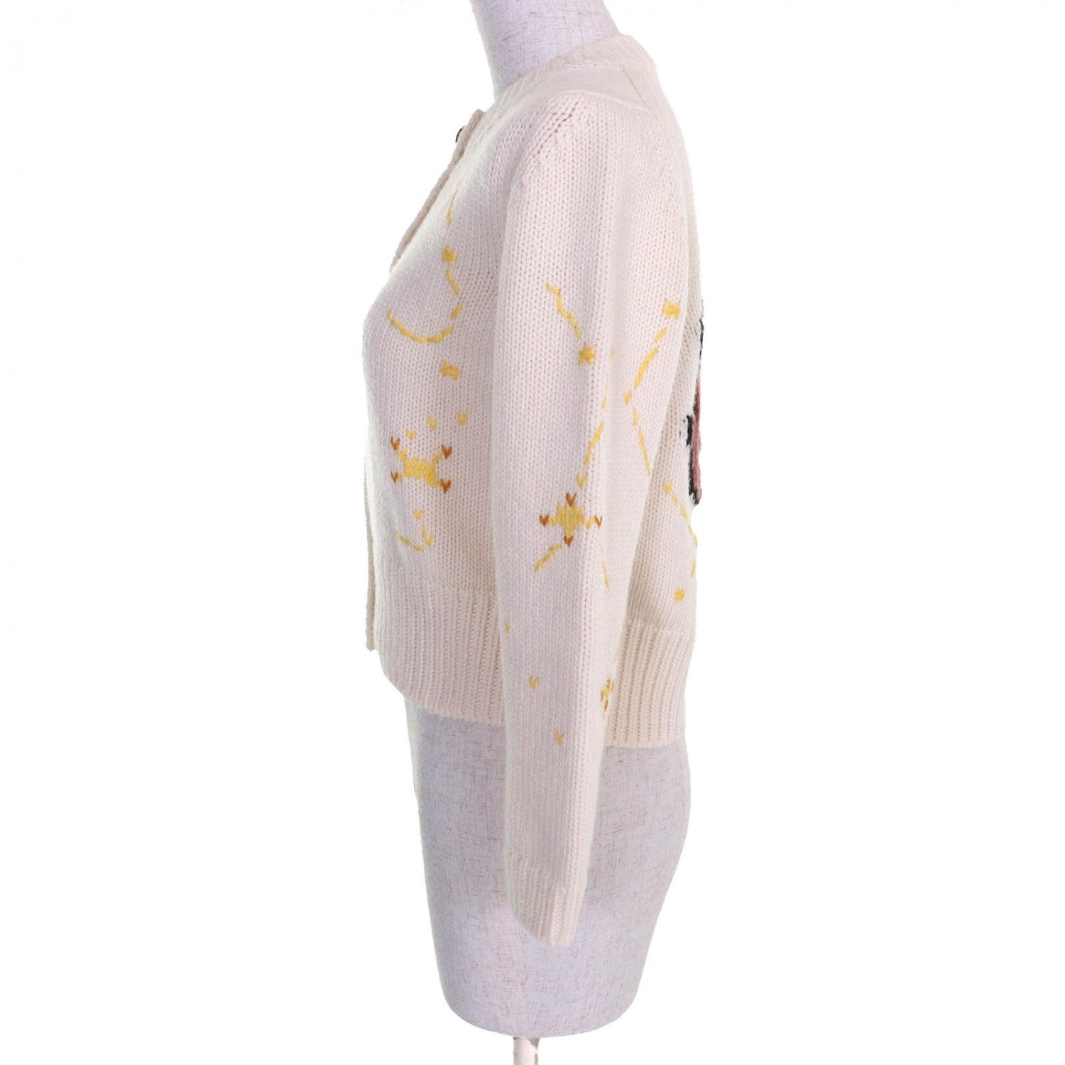 Dior Christian Cardigan Wool Ivory Yellow Handbag Brown Travel Bag