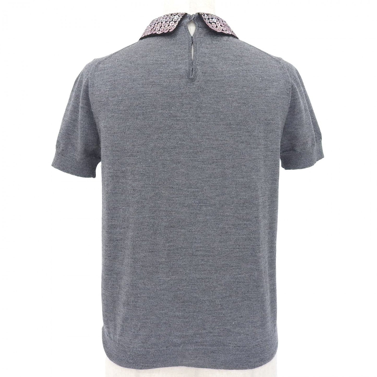 Dior Christian Short Sleeve Knit Cashmere Gray Handbag Travel Bag