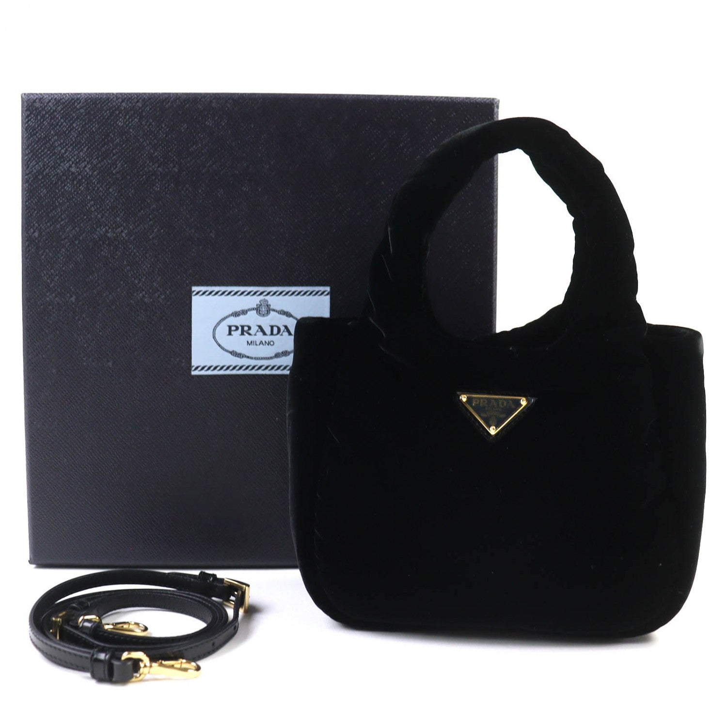 Shoulder Bag Velvet Black
