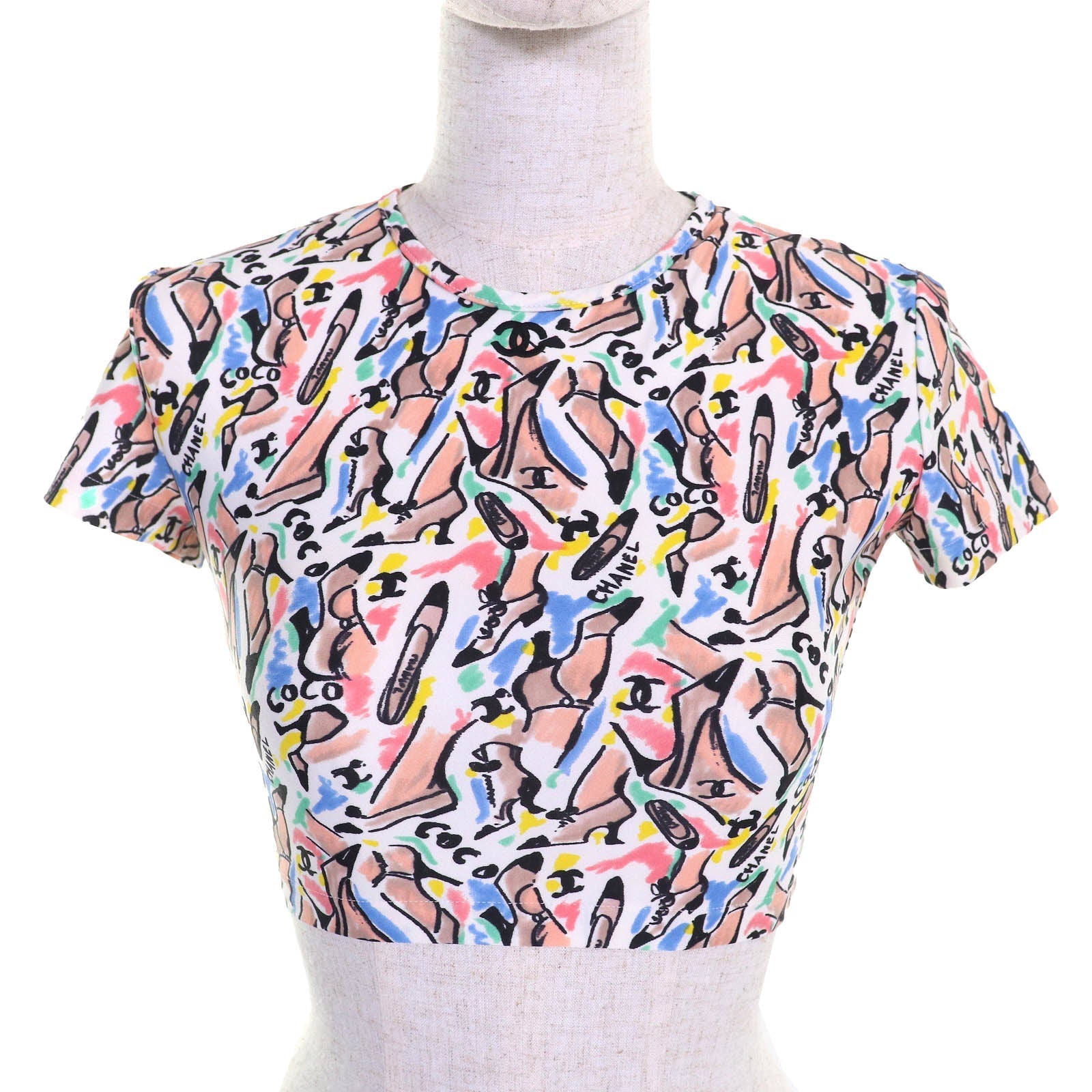 Chanel COCO Mark logo print crew neck top