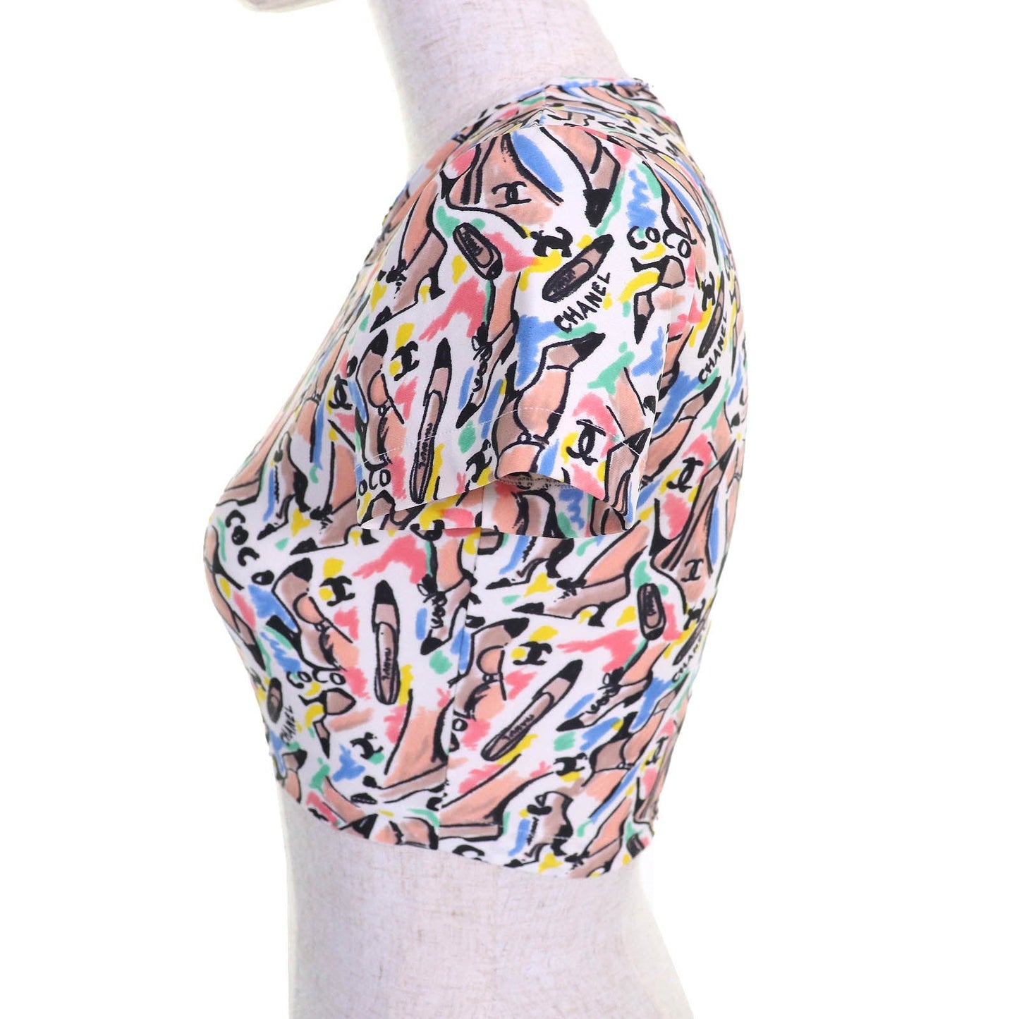 Chanel COCO Mark logo print crew neck top