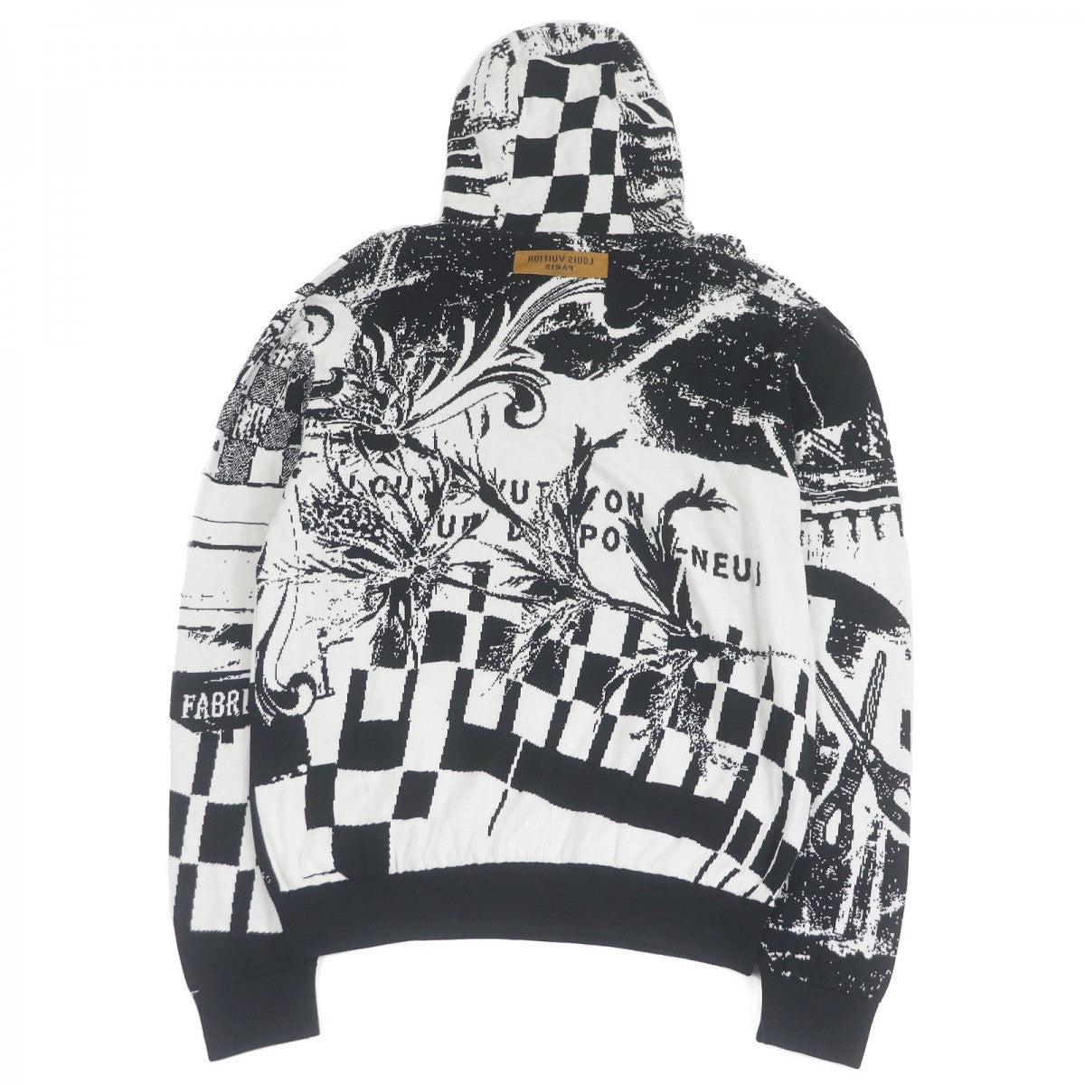 Louis Vuitton Hoodie M Cotton Black White Apparel