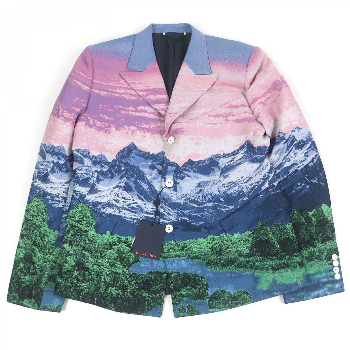 Louis Vuitton tailored jacket polyester Landscape 50 Pink Apparel