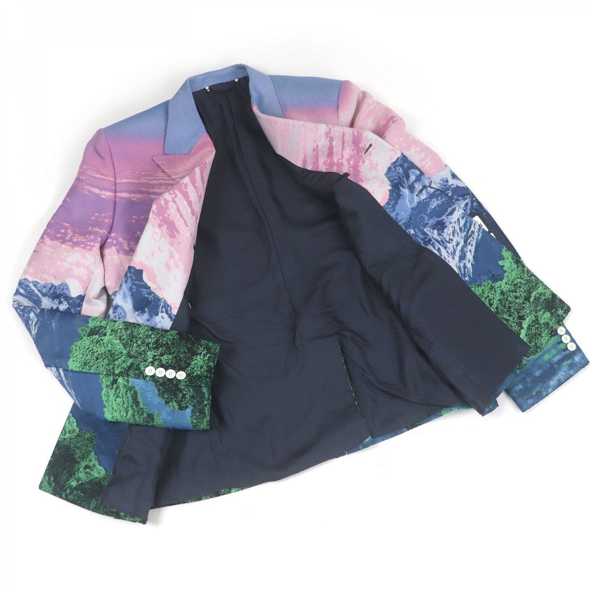 Louis Vuitton tailored jacket polyester Landscape 50 Pink Apparel