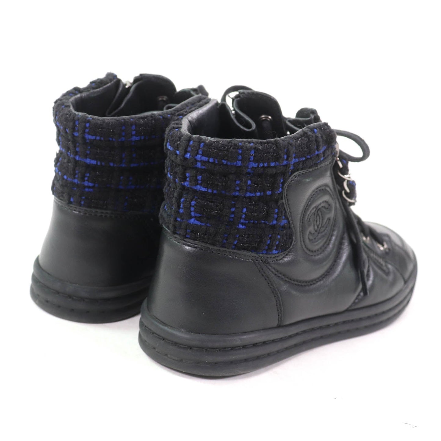 Chanel High Cut Leather Sneakers