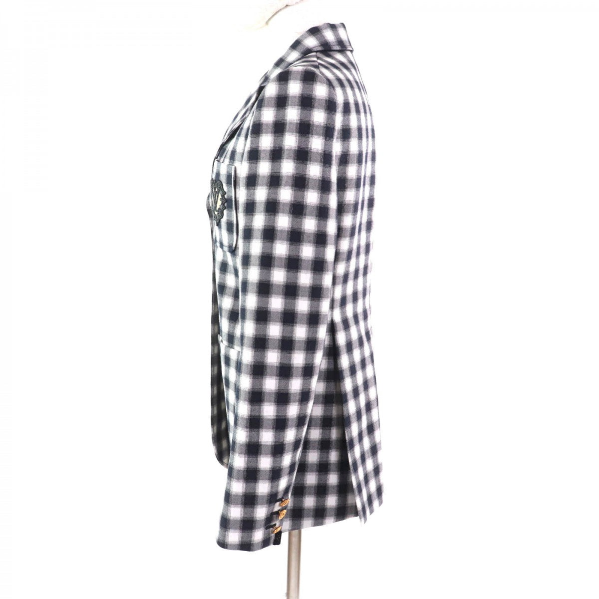 Louis Vuitton blazer 1ABR71 polyester preppy checked Black White Handbag