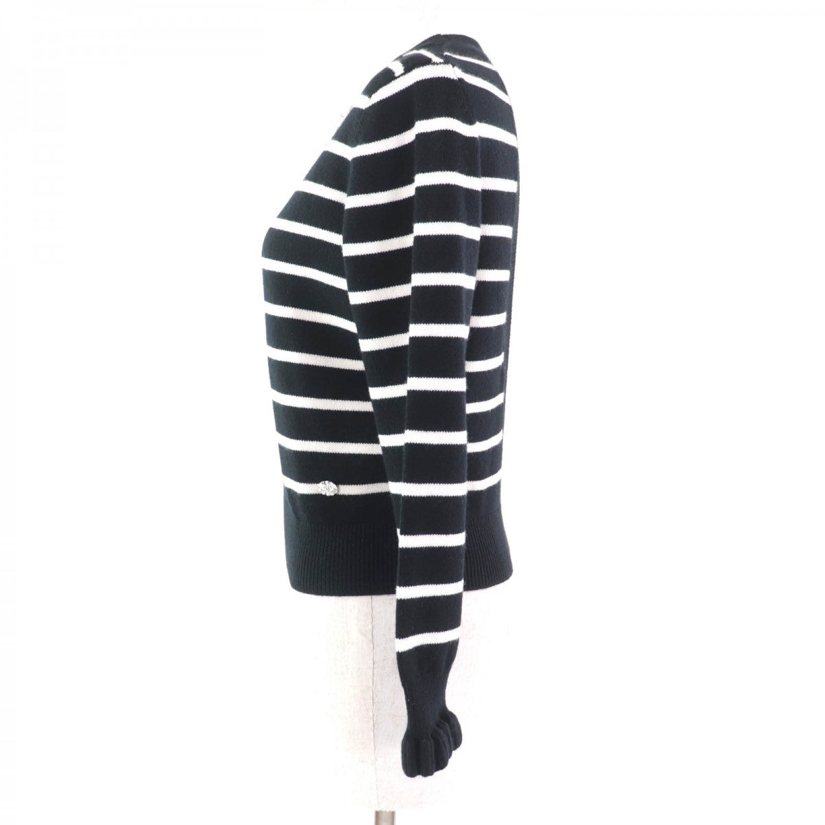 Chanel knit cashmere 36 Black White Handbag