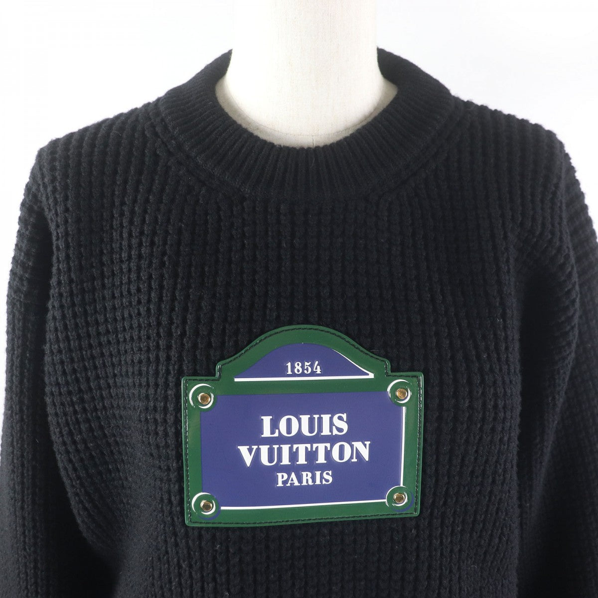 Louis Vuitton knit Street Sign S Wool Black Apparel