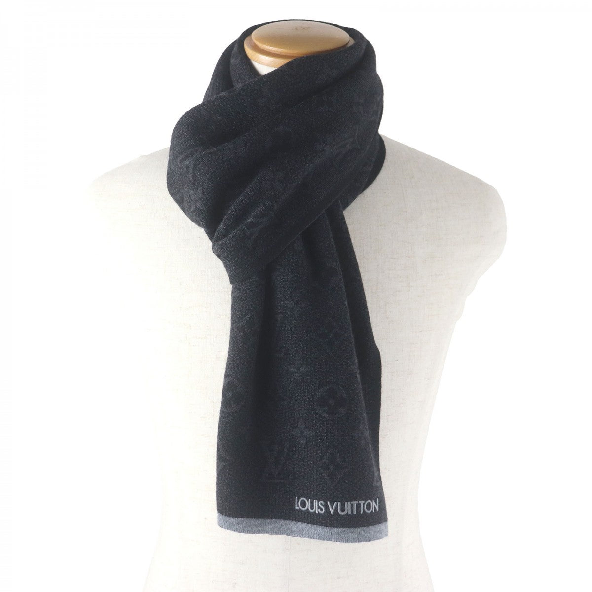 Louis Vuitton Scarf M73468 Gris Escharp My Monogram Wool Apparel