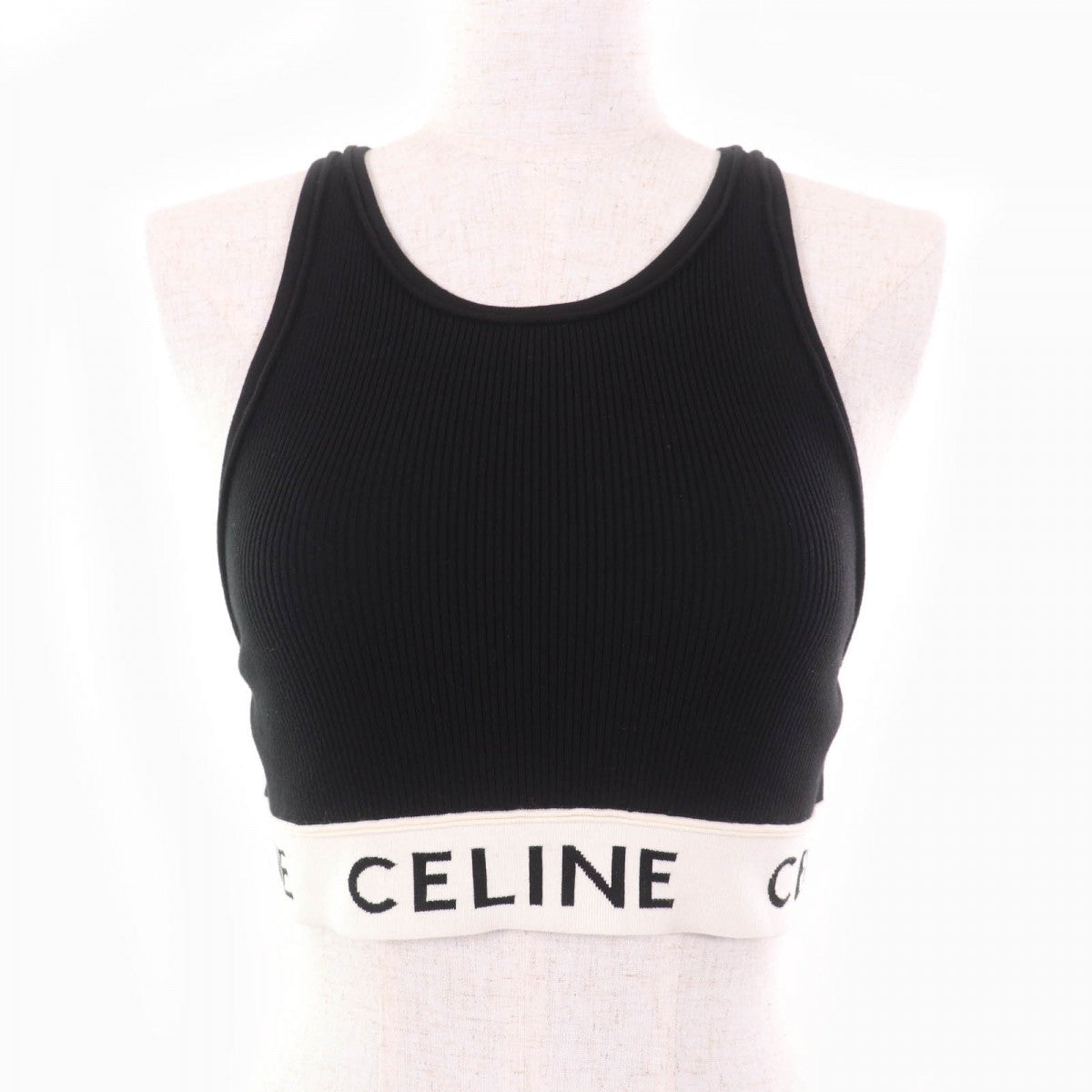 Tank Top Cotton Athlete Bra Mesh S Black Cream Travel Bag