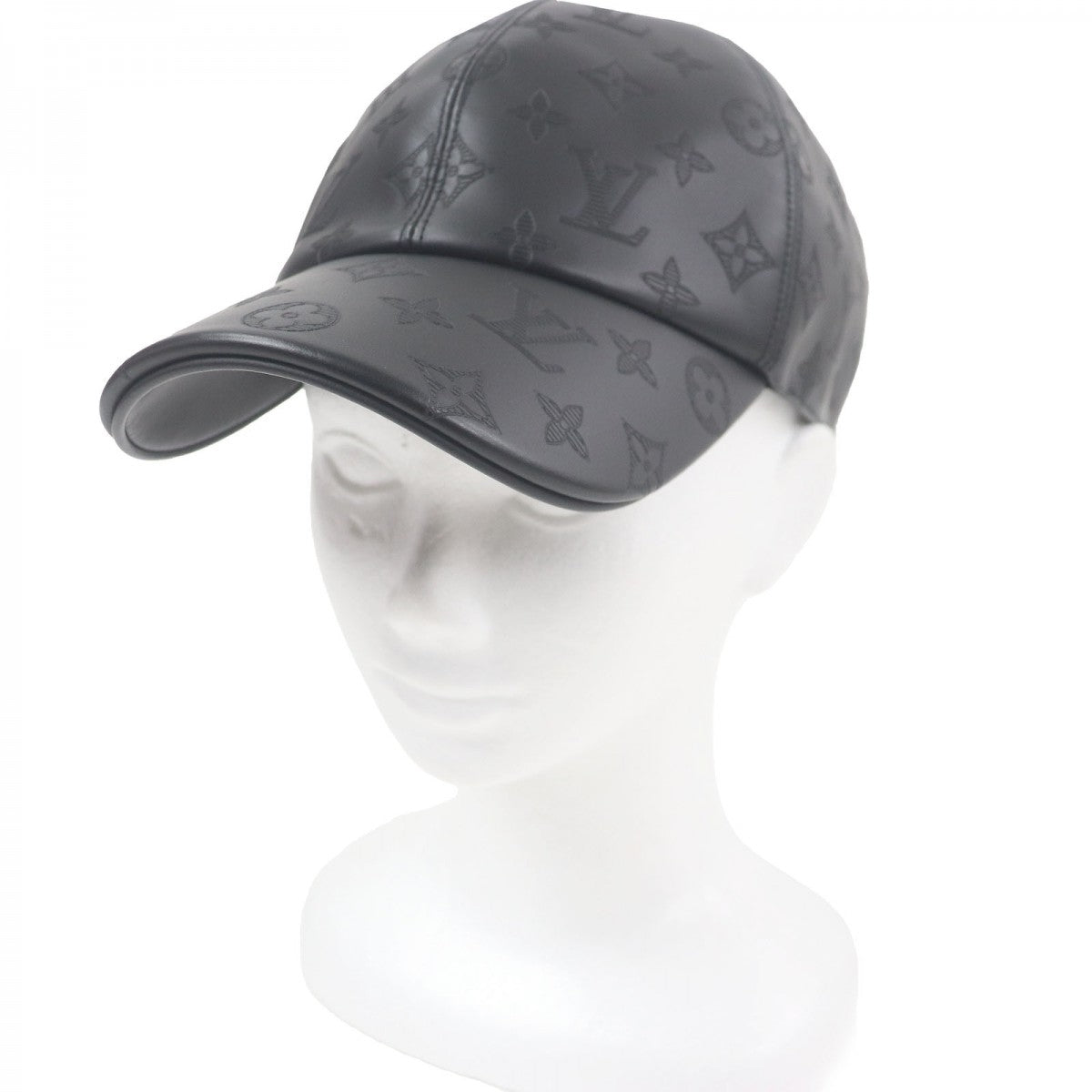 Louis Vuitton M76985 Cowhide Shadow 62 Monogram Black Hat