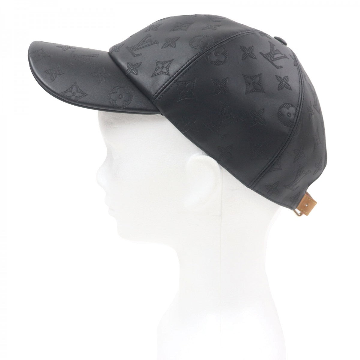 Louis Vuitton M76985 Cowhide Shadow 62 Monogram Black Hat
