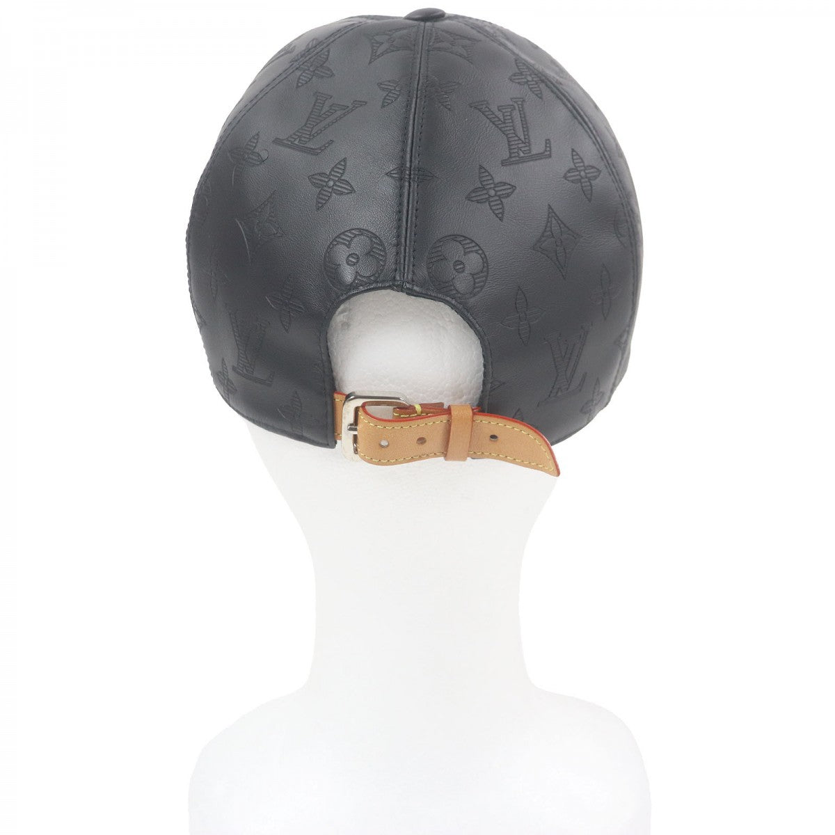 Louis Vuitton M76985 Cowhide Shadow 62 Monogram Black Hat