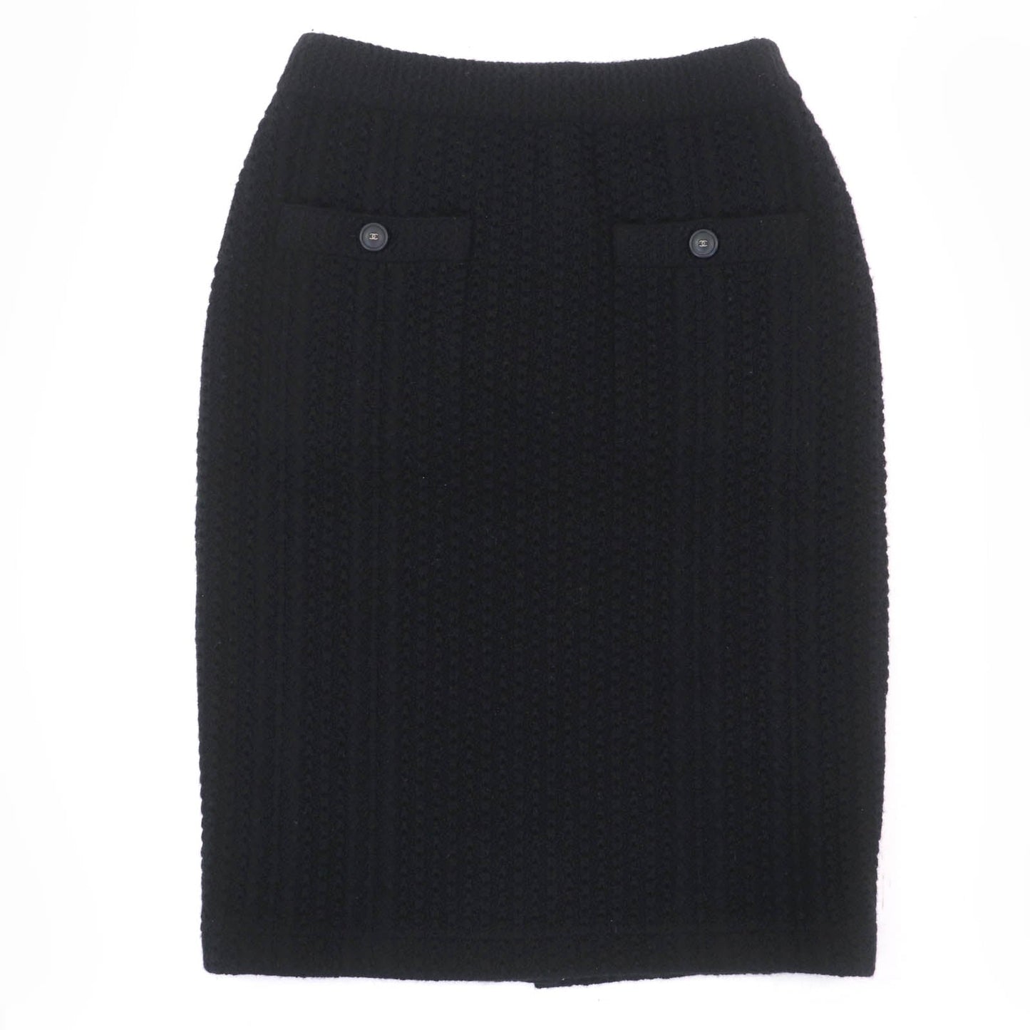 Chanel COCO Mark Button Cashmere Skirt