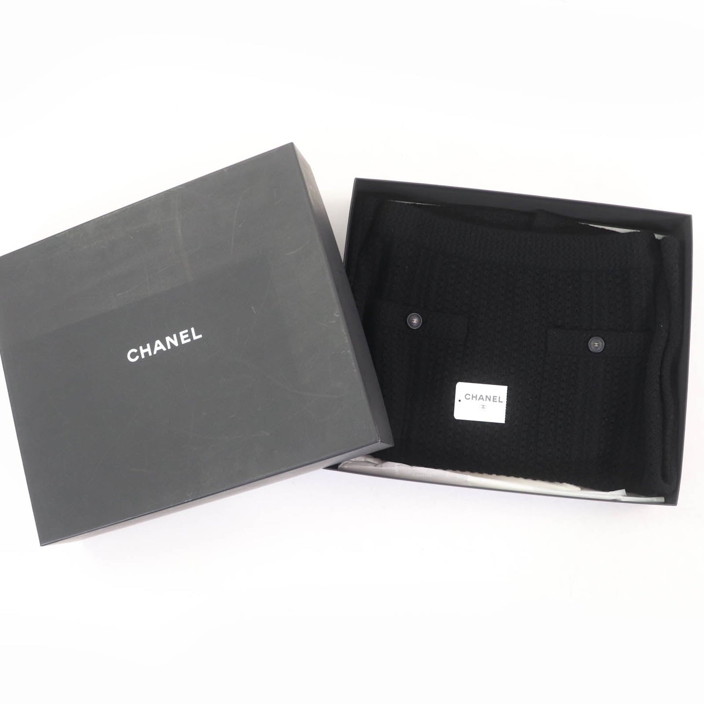 Chanel COCO Mark Button Cashmere Skirt