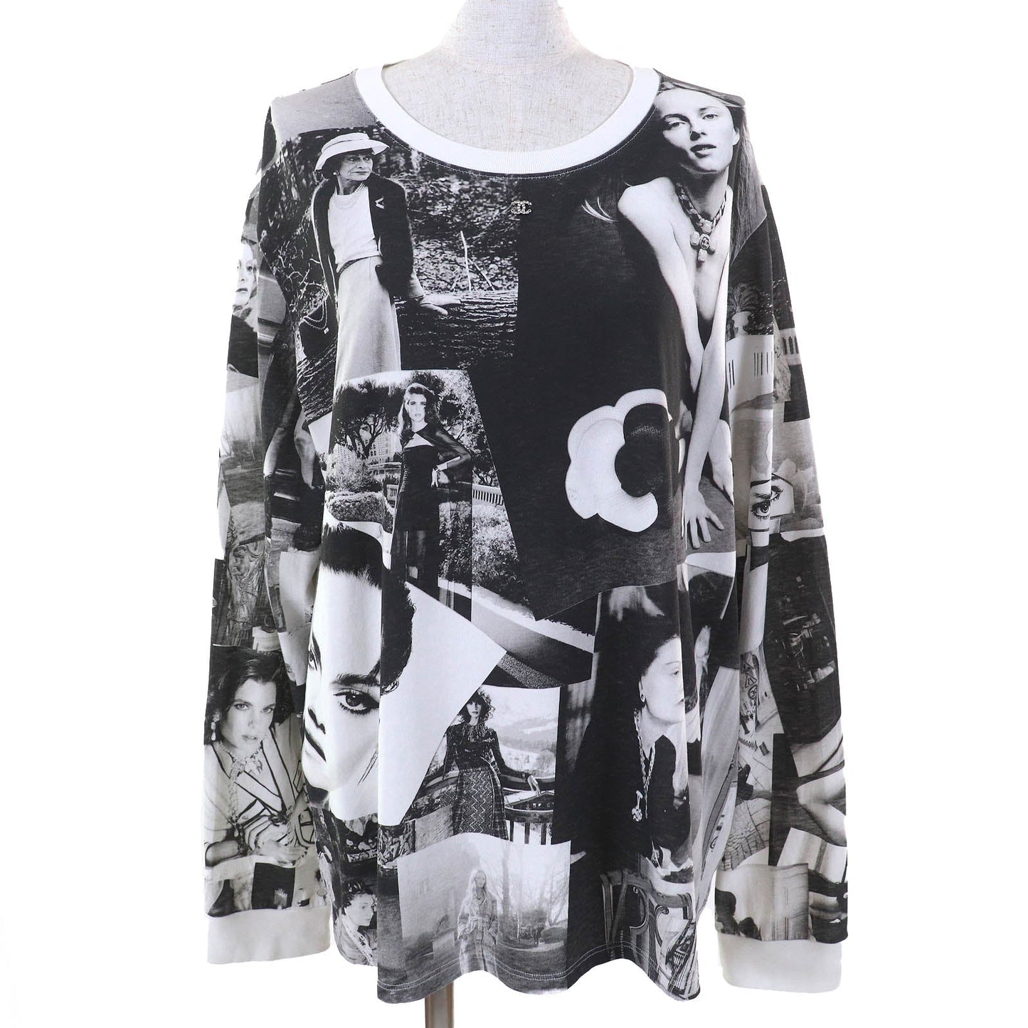 Chanel COCO Mark Rhinestone Long Sleeve T-Shirt