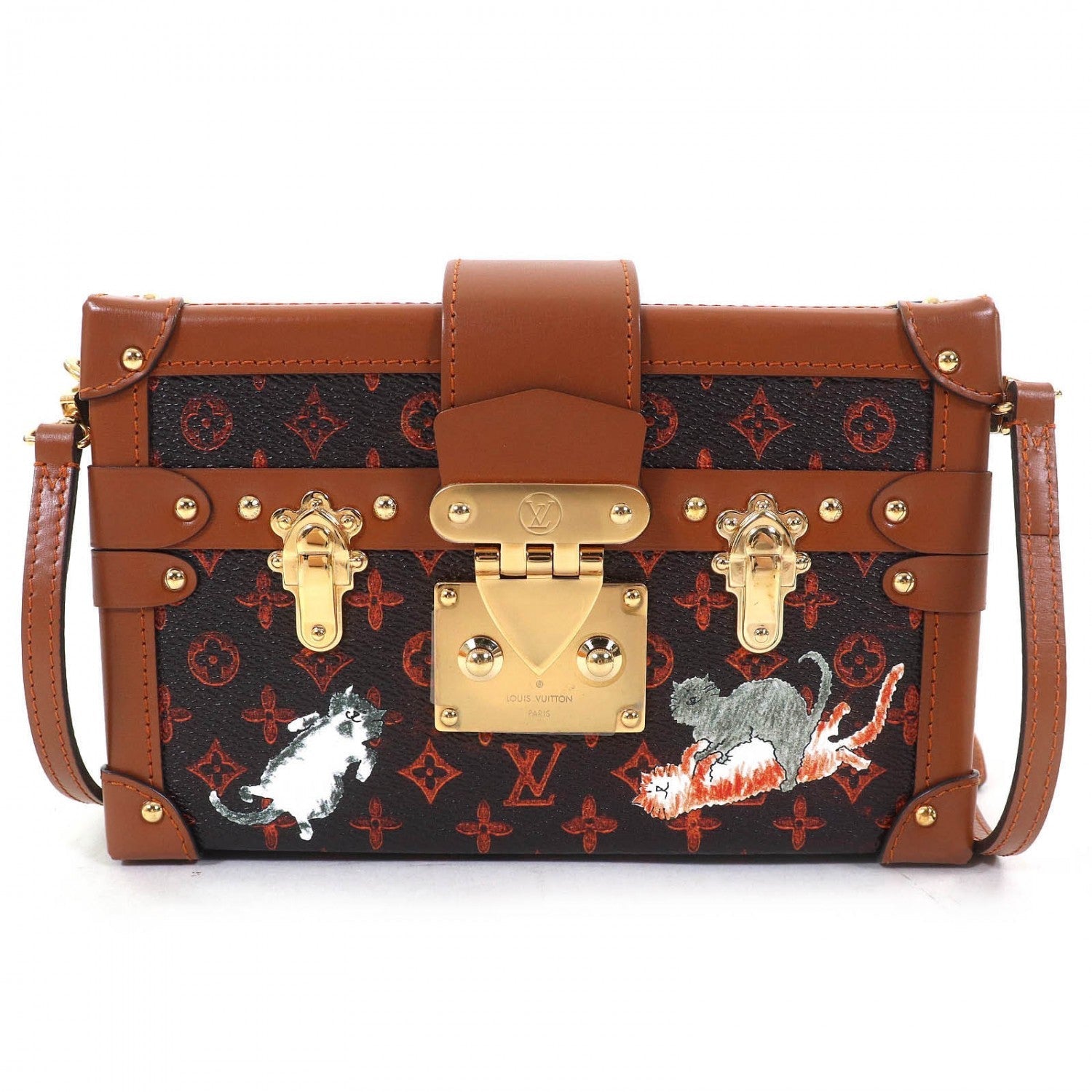 Louis Vuitton M44407 Transformed Petite Malle Transformed Monogram Canvas Brown Shoulder Bag
