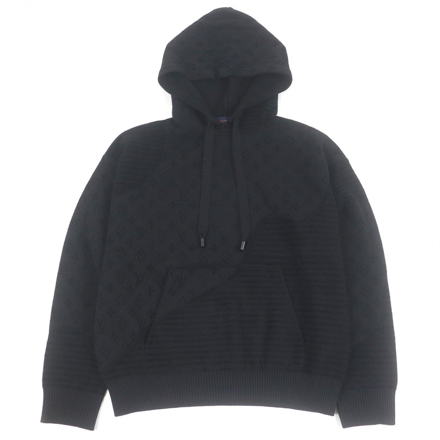 Louis Vuitton Hoodie 1AHCMW Graphic Jacquard Hoodie Wool Black Apparel
