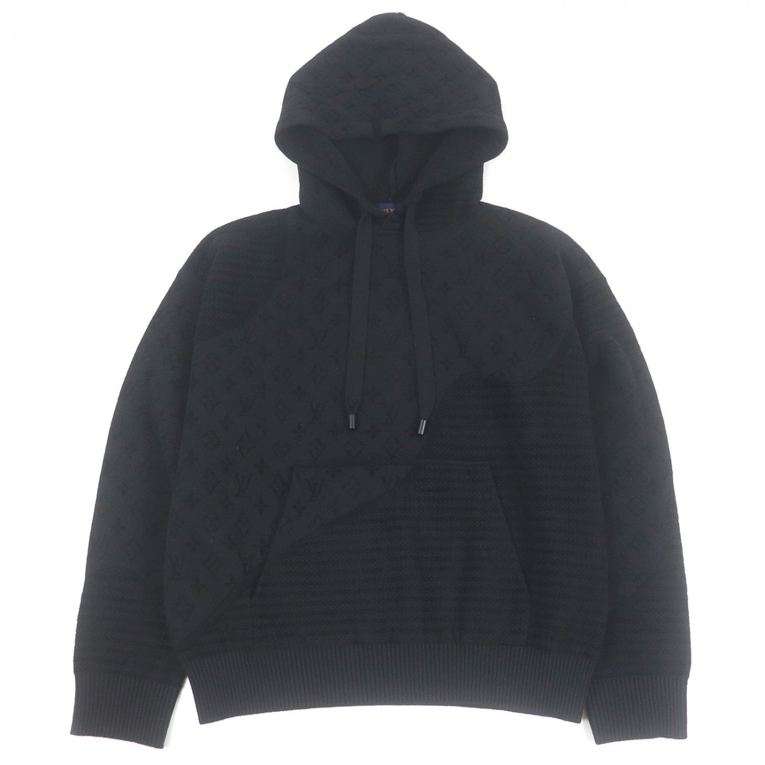 Louis Vuitton Hoodie 1AHCMW Graphic Jacquard Hoodie Wool Black Apparel