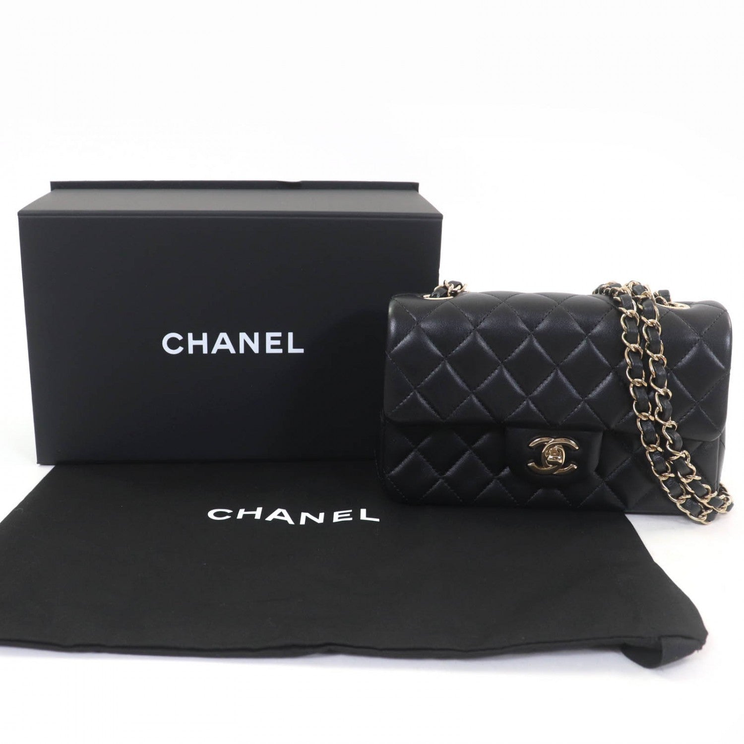 Chanel lambskin Matrasse 20 Black Shoulder Bag