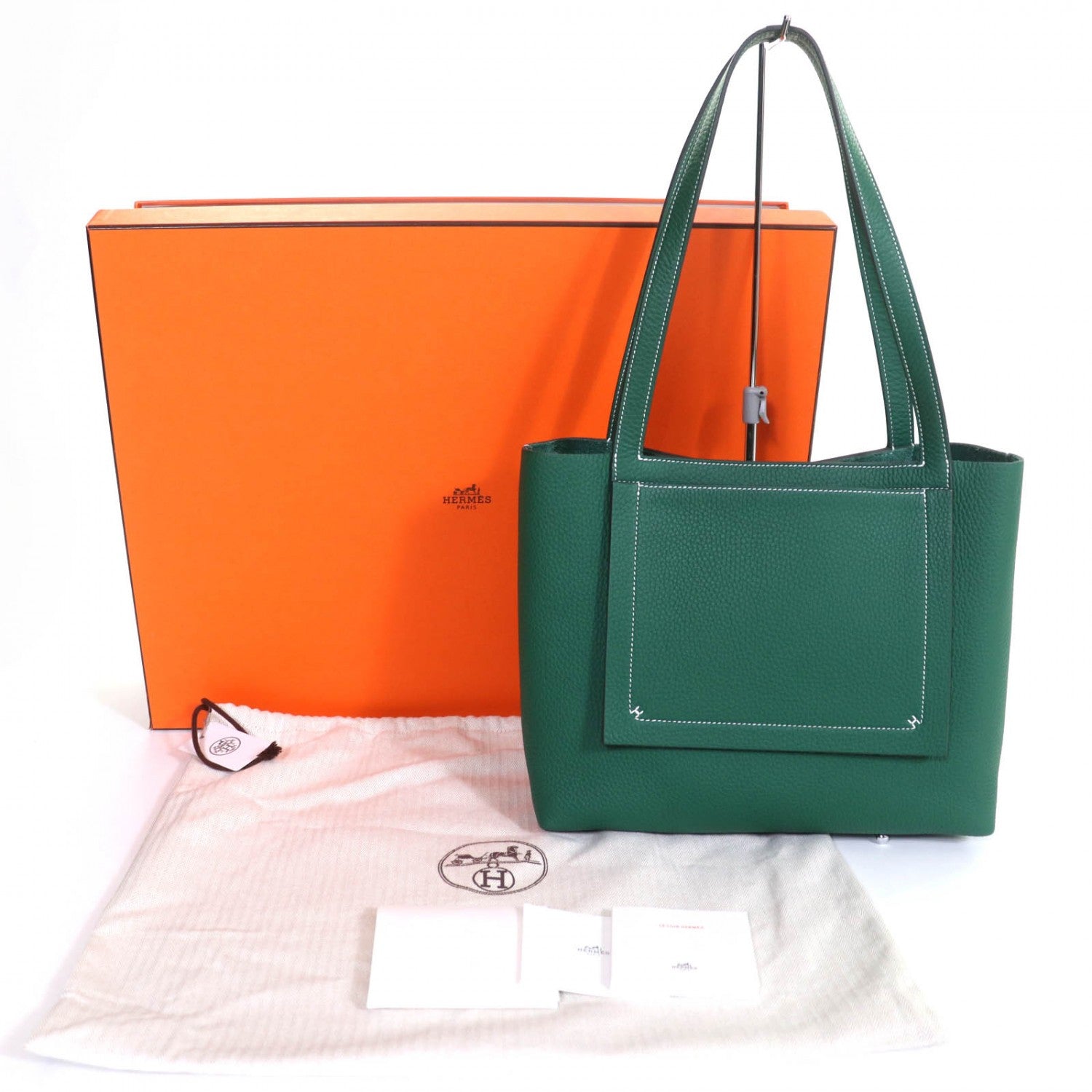 Hermes Tote Bag Taurillon Clemence Veil Moyan Cavalier