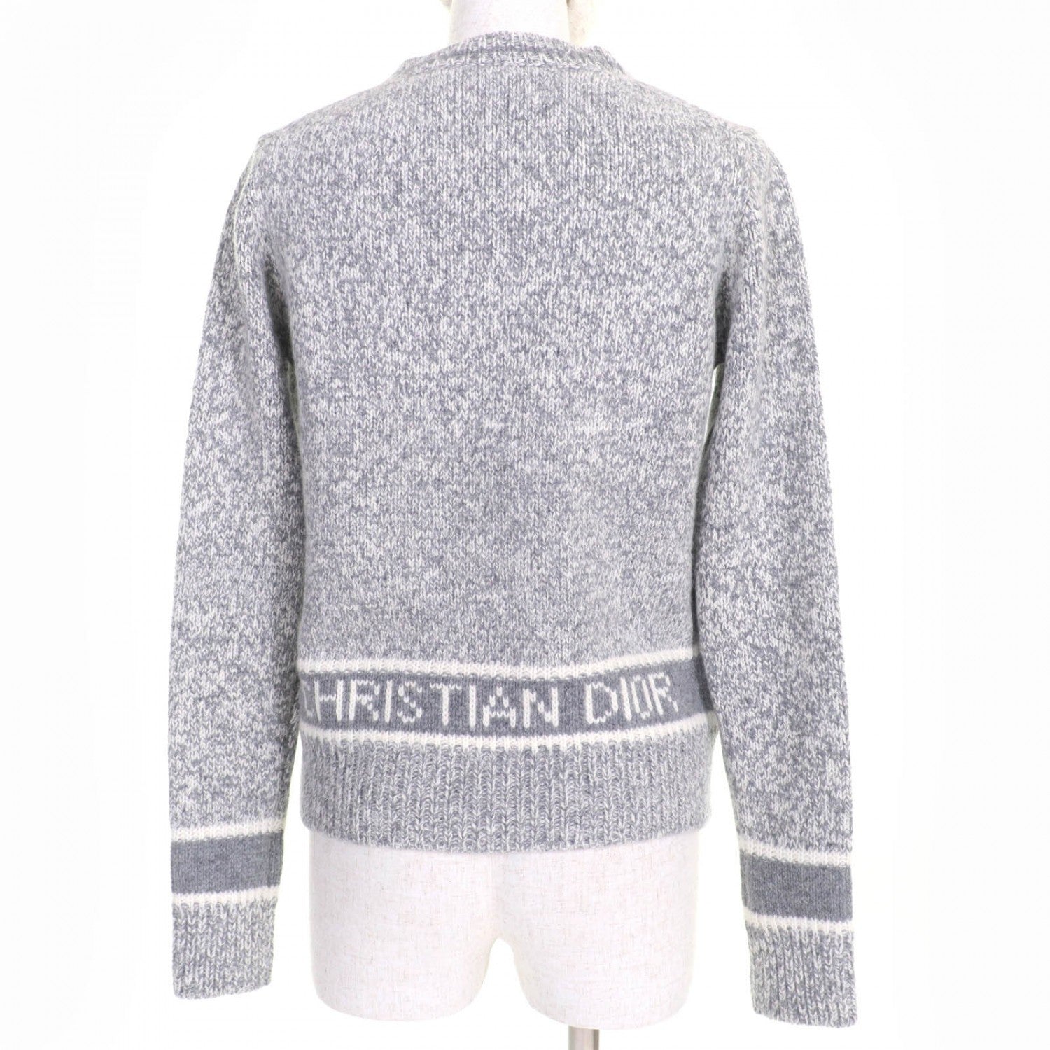 Dior Christian Knit Wool Gray Handbag Travel Bag