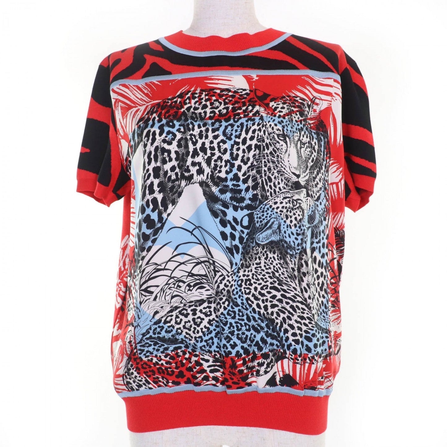 Short Sleeve Knit Silk Type Jungle Love Red Travel Bag