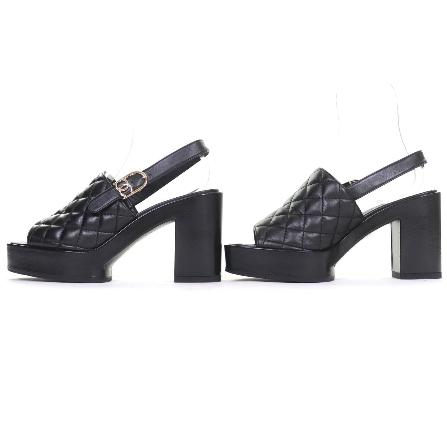 Chanel COCO Mark Matelasse Leather Sandals