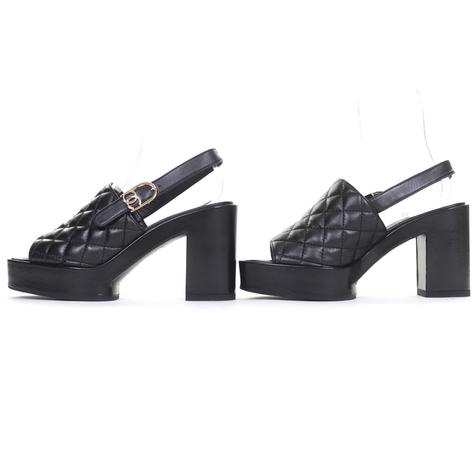 Chanel COCO Mark Matelasse Leather Sandals