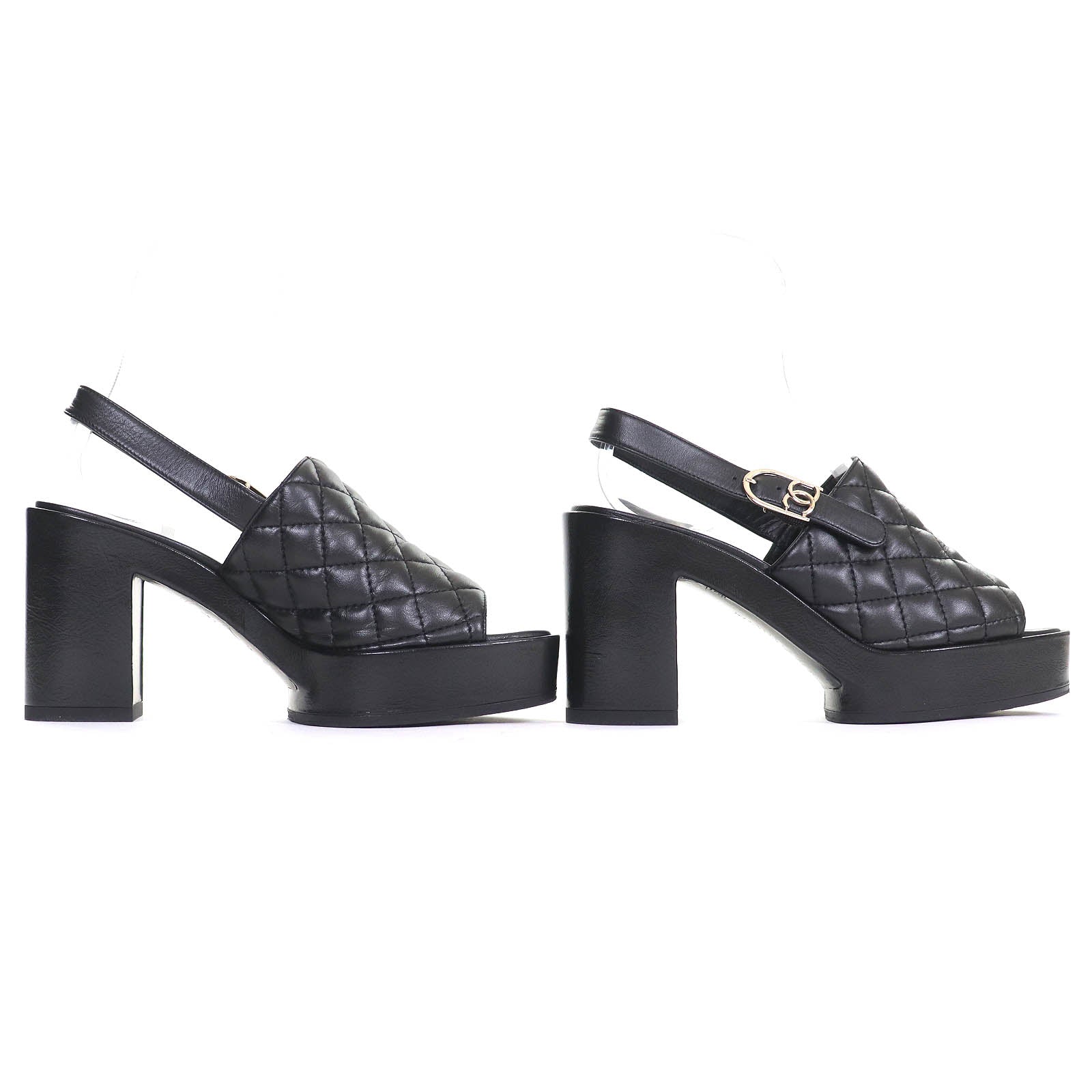 Chanel COCO Mark Matelasse Leather Sandals