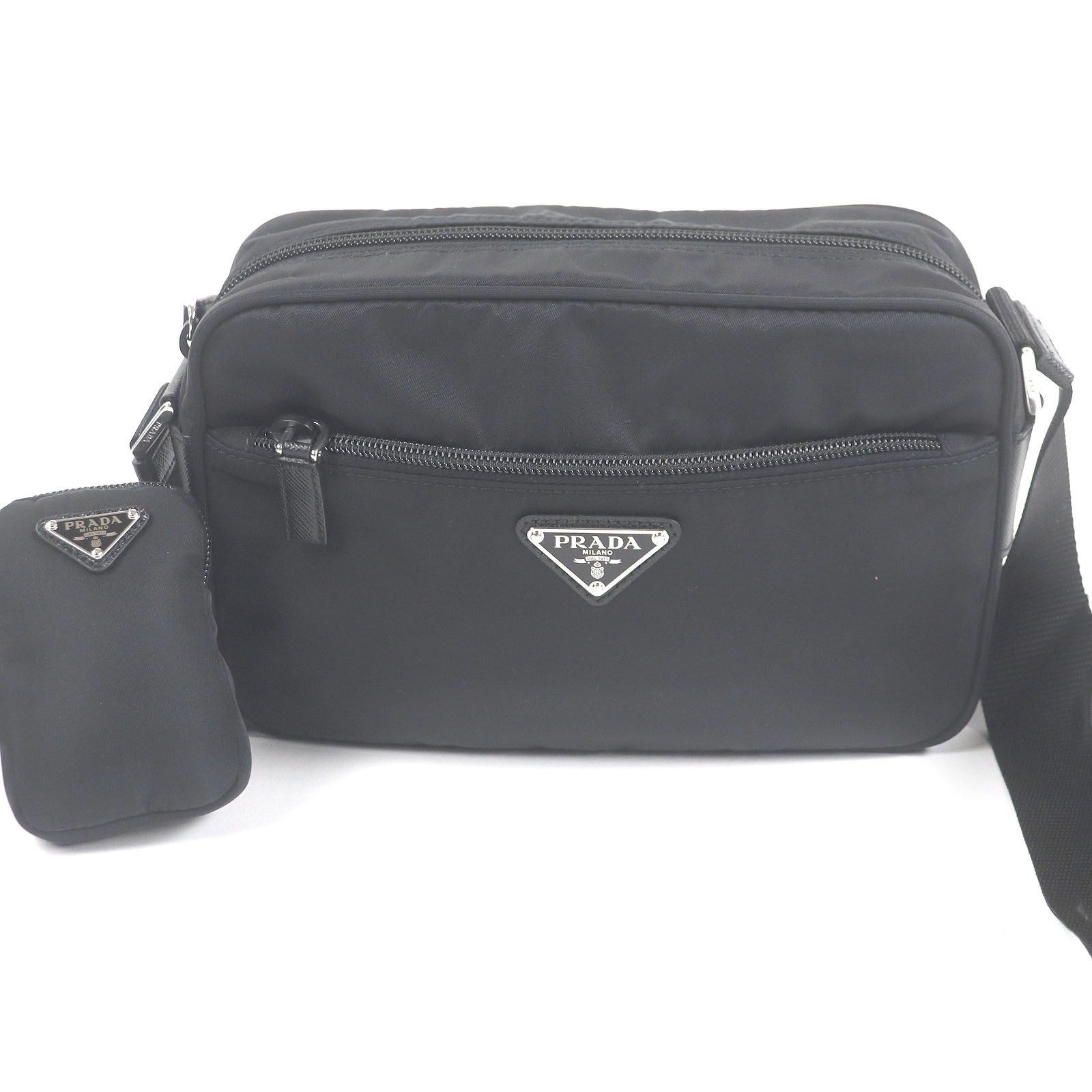 Prada Re Triangle Shoulder Bag Nylon Logo