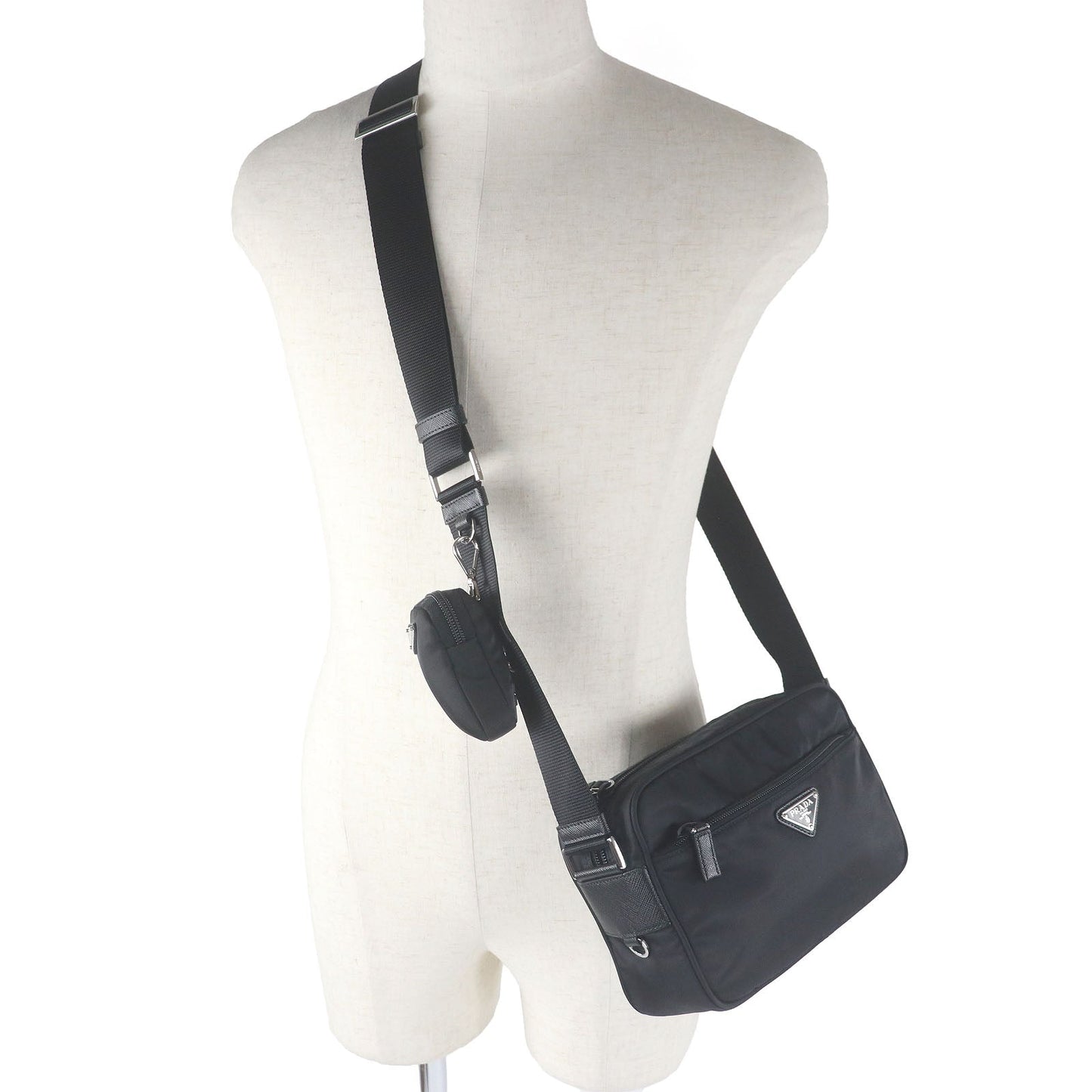 Prada Re Triangle Shoulder Bag Nylon Logo