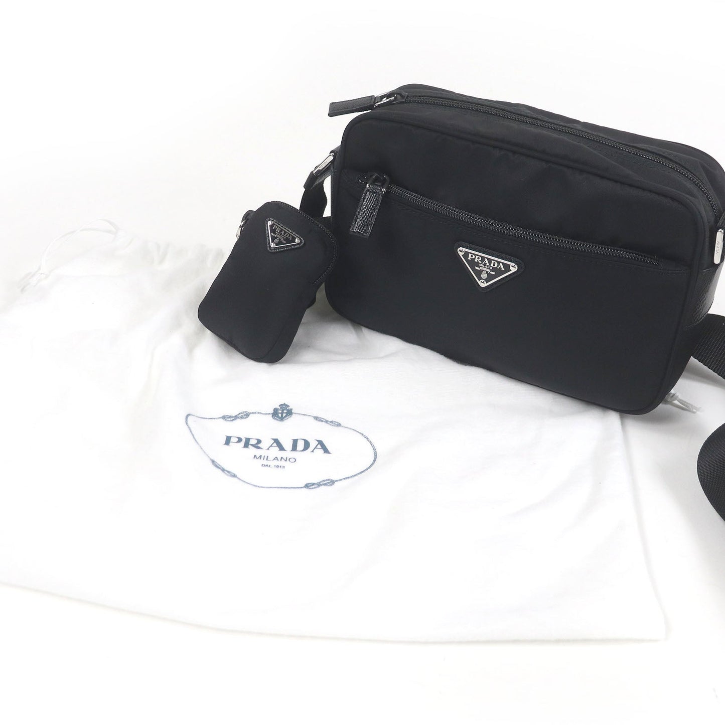 Prada Re Triangle Shoulder Bag Nylon Logo