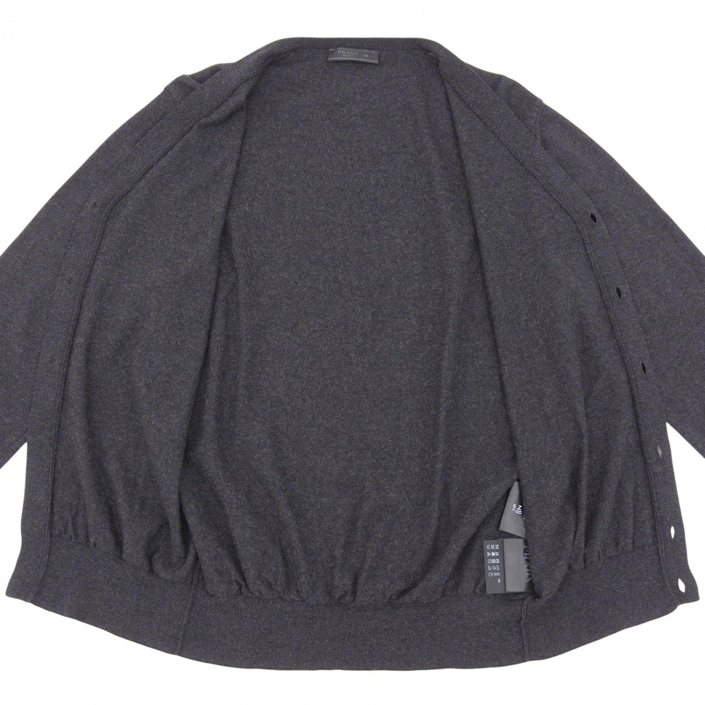 Cardigan Virgin Wool Charcoal Gray Handbag Travel Bag