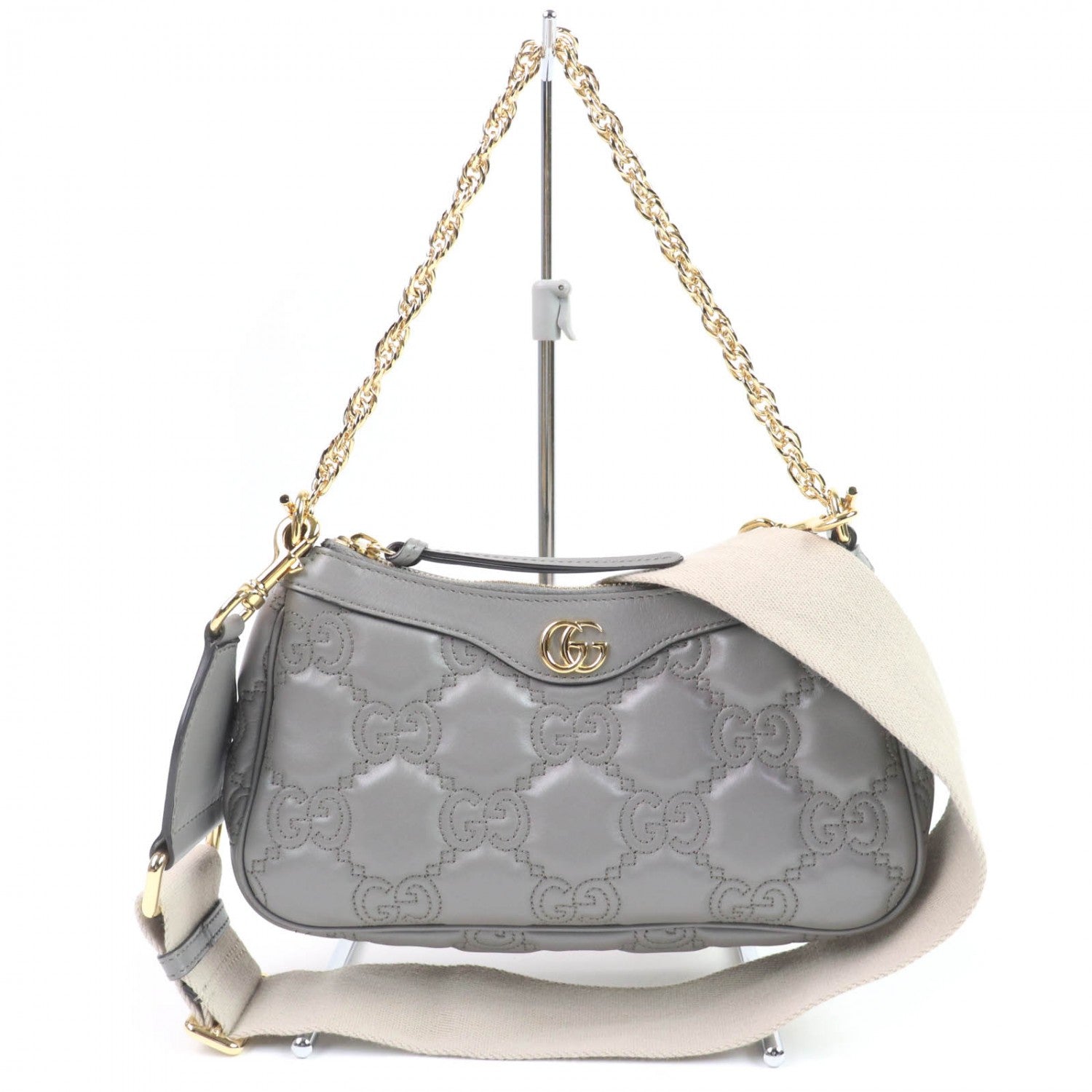 Gucci Leather Gray Shoulder Bag