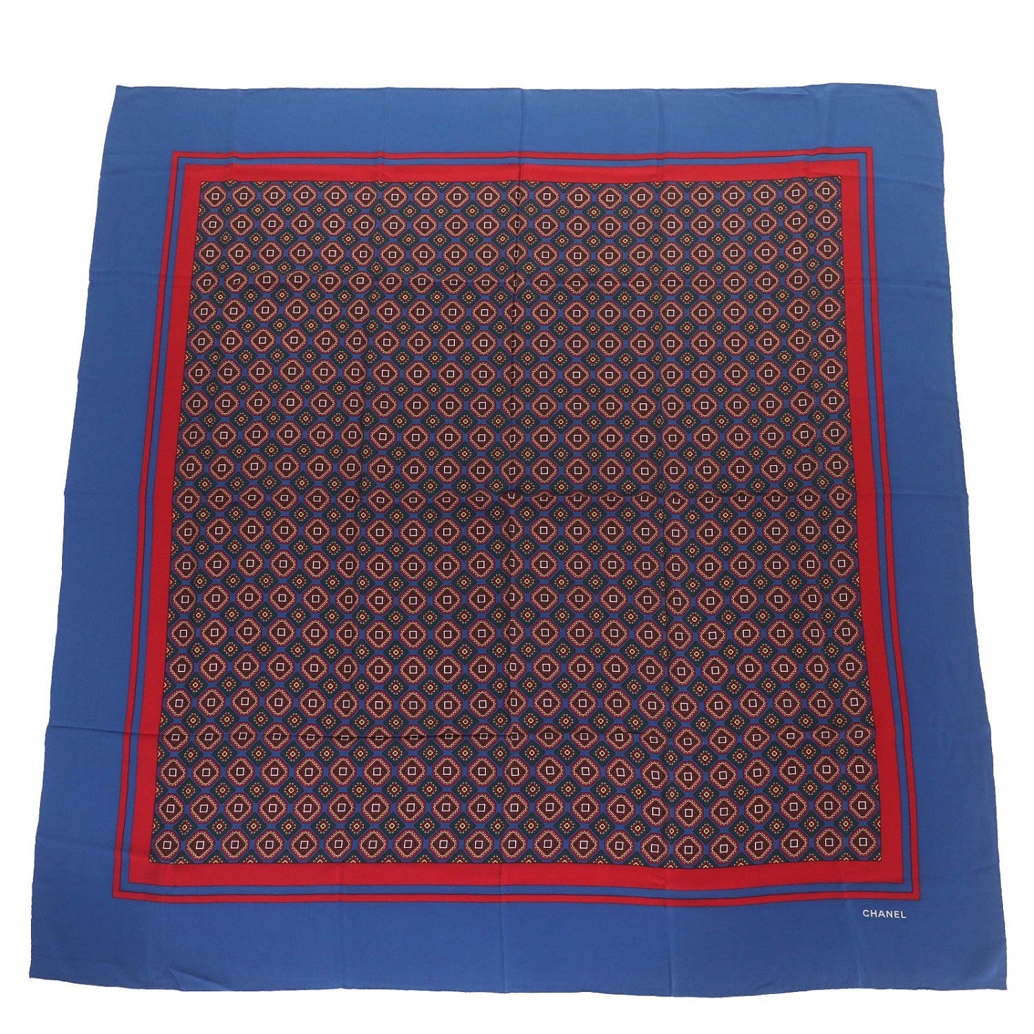 Chanel scarf silk type Blue Red