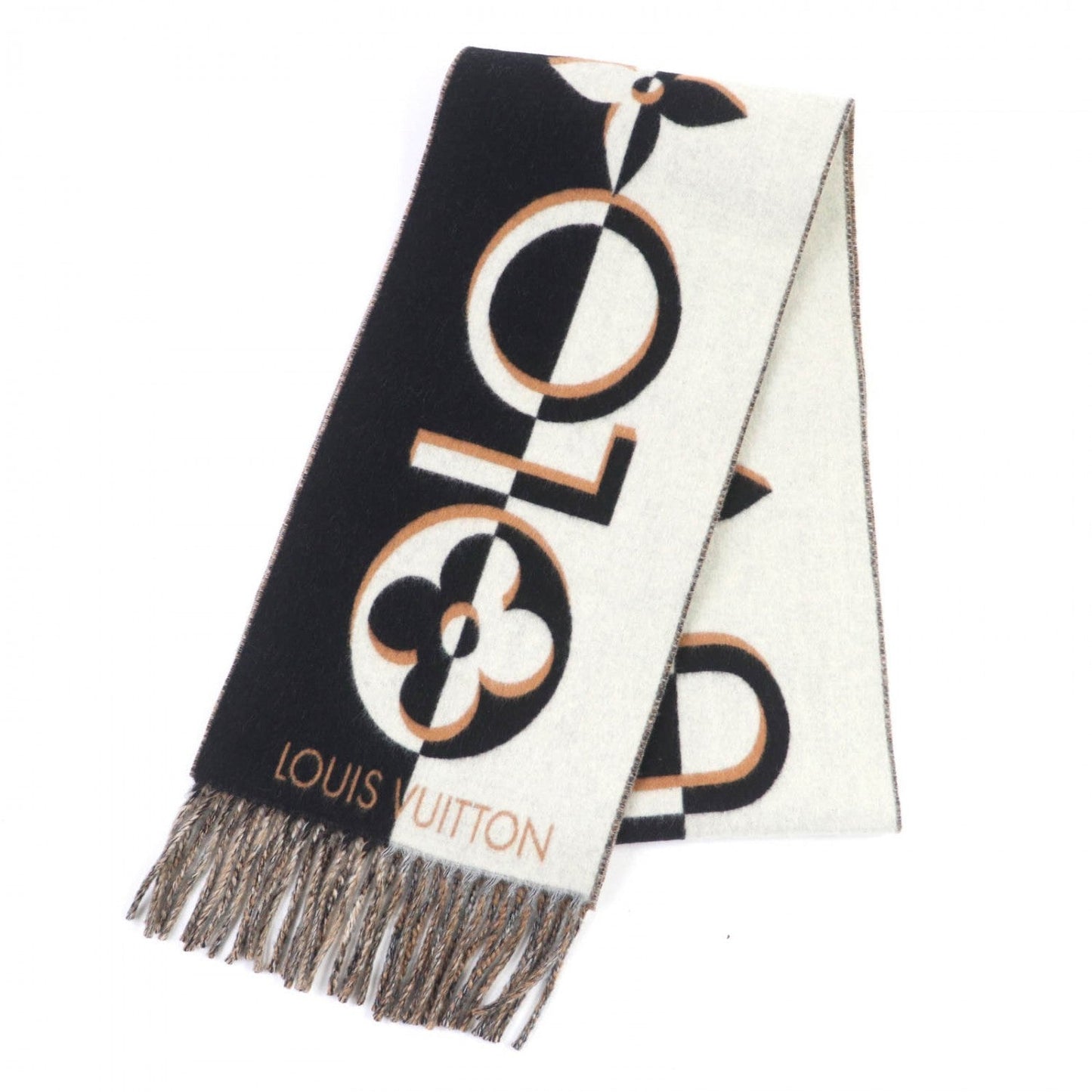 Louis Vuitton Scarf M90806 Noir Muffler Duo Wool Apparel