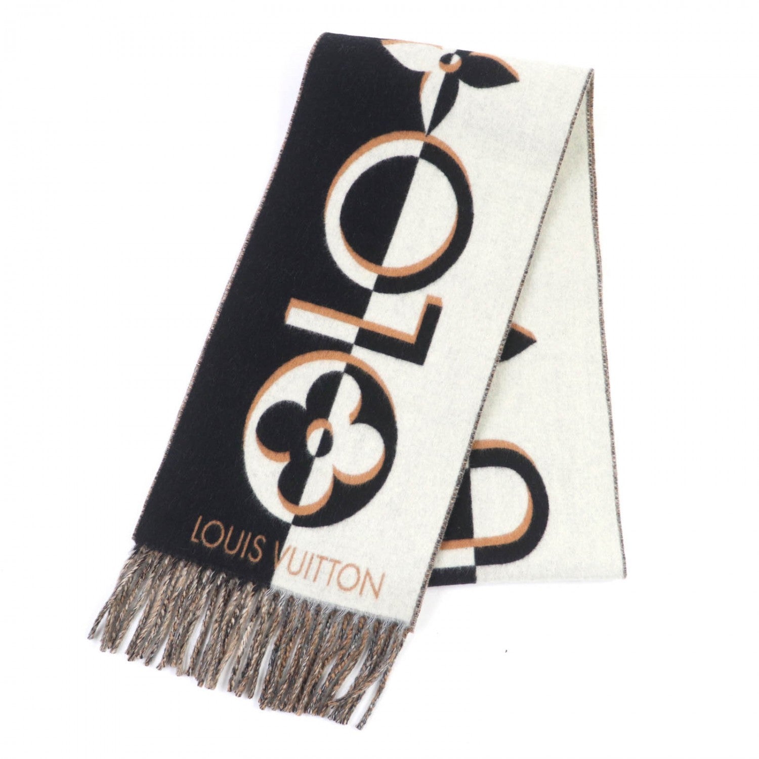 Louis Vuitton Scarf M90806 Noir Muffler Duo Wool Apparel