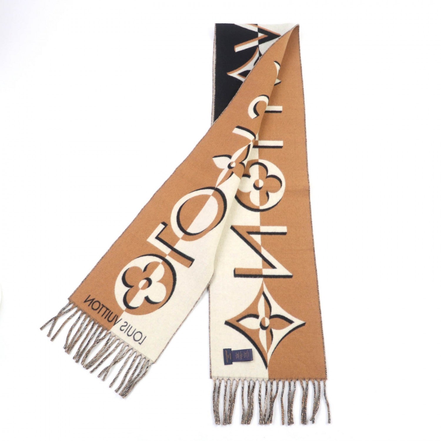 Louis Vuitton Scarf M90806 Noir Muffler Duo Wool Apparel