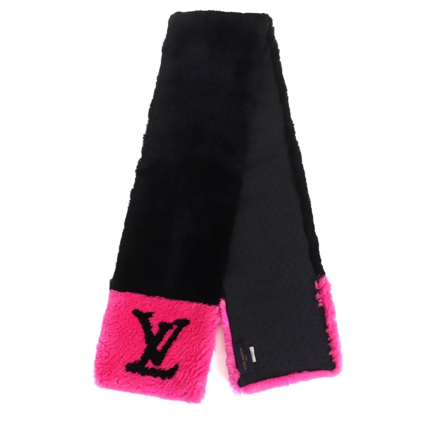Louis Vuitton Scarf M70872 Beaver Escalp City Black Pink